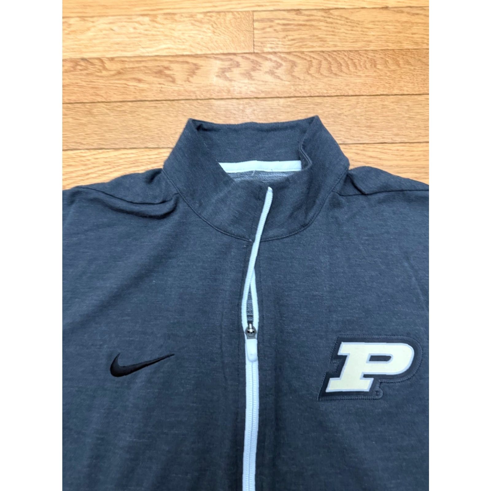 Nike Nike Dri-FIT Jacket Mens XL Full Zip Purdue Boilermakers Lightweight Gray 100% Polyester Logo Zipper Regular Fit Sports Activewear Sedentary? Size US XL / EU 56 / 4 - 3 Thumbnail