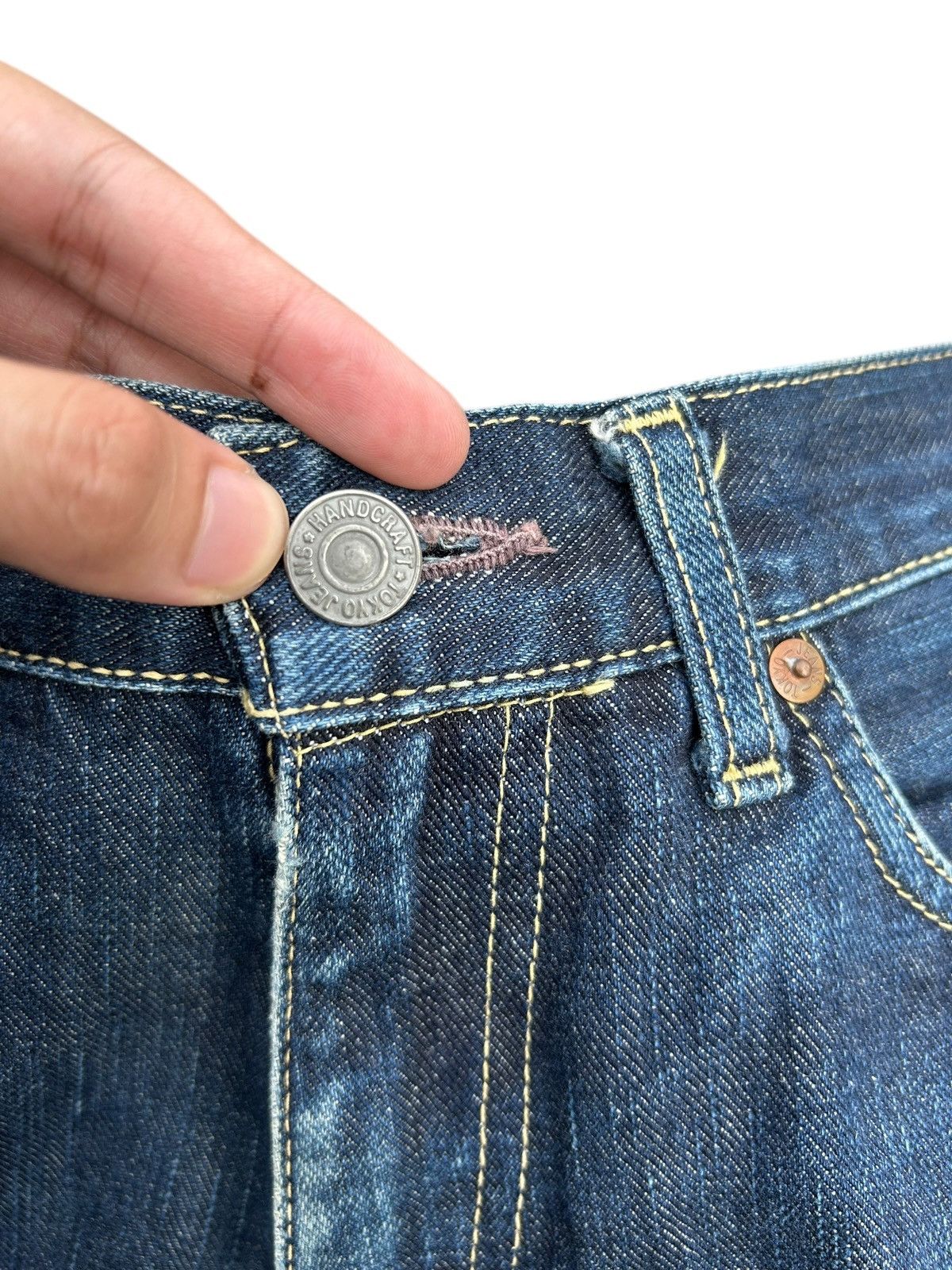 Kapital Vintage Tokyo Jeans Handcraft Snake Skin Pocket Denim Jeans Size US 30 / EU 46 - 6 Thumbnail