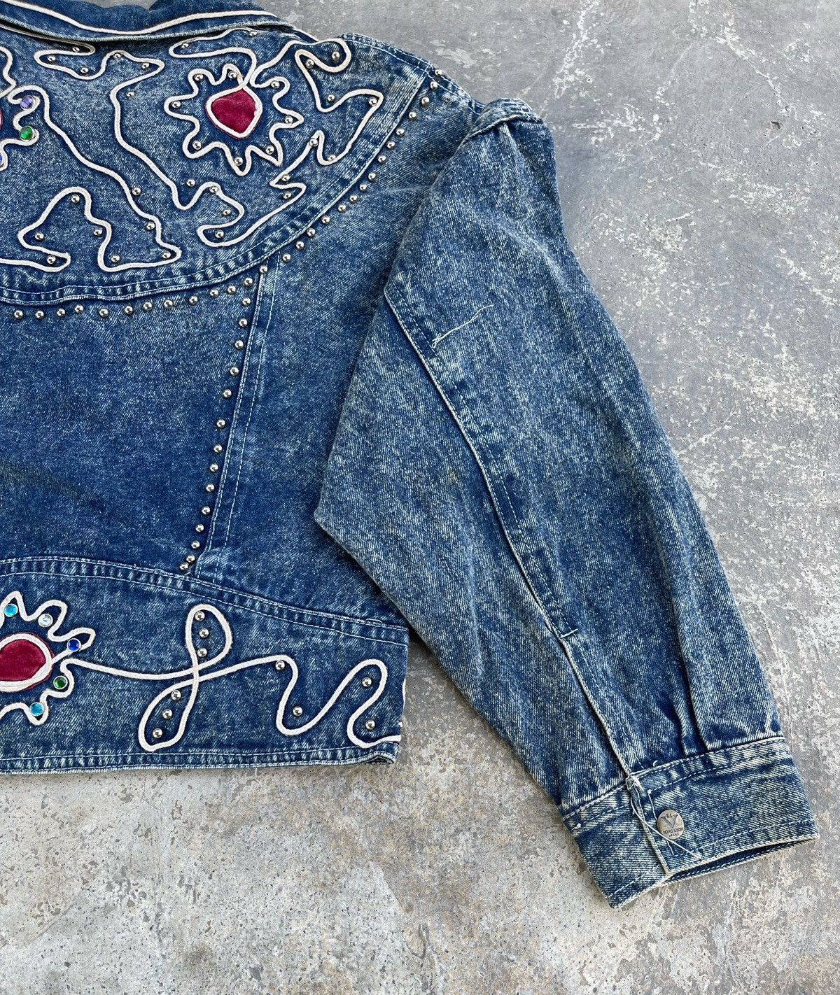 Japanese Brand 🔥Vintage Kong Loon Studded Crop Denim Jacket Kapital Style Size S / US 4 / IT 40 - 12 Thumbnail