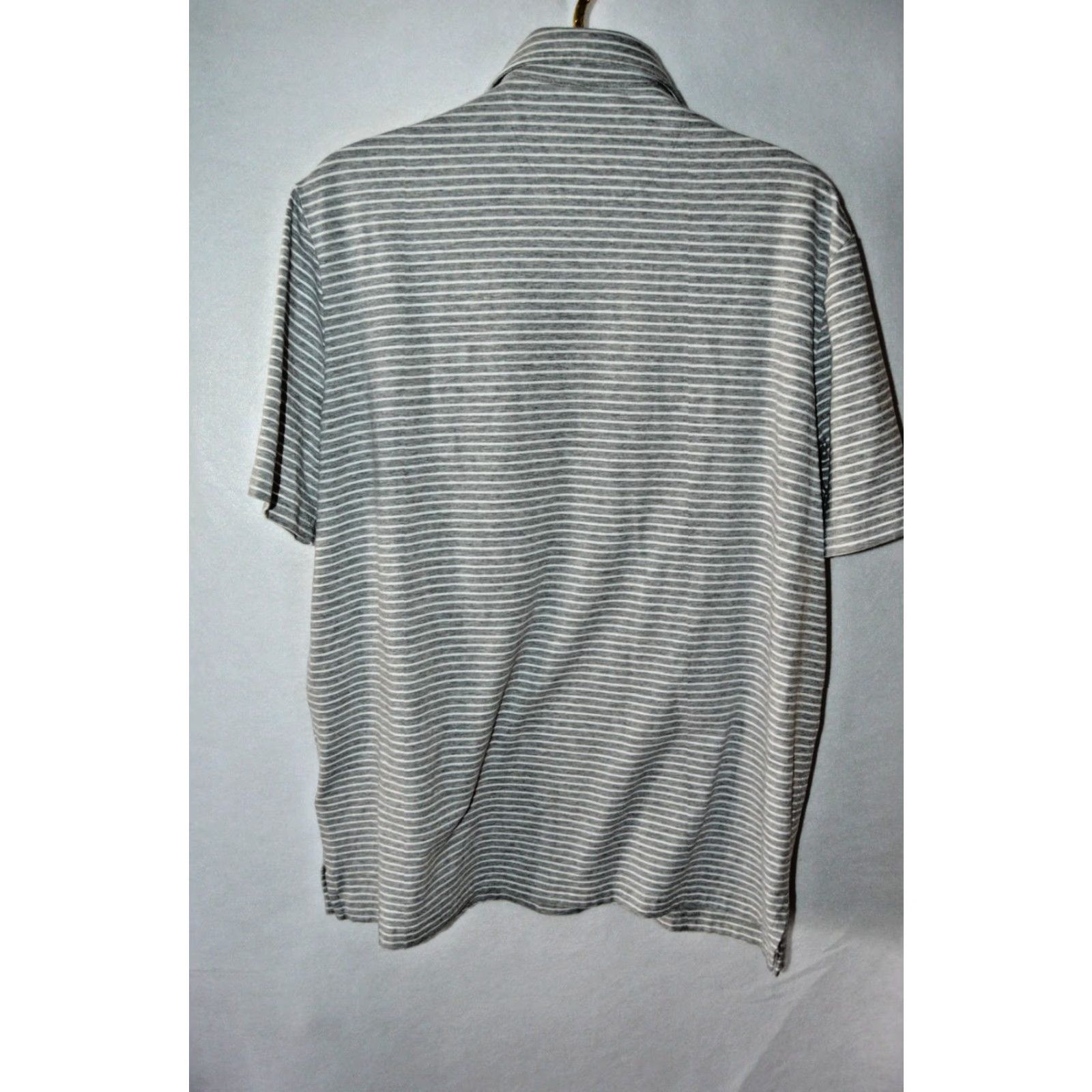 Polo Ralph Lauren Polo Ralph Lauren Polo SS Shirt Gray Stripe Cotton Blend Men's Polo Shirt SZ Gray Stripe Regular Fit All Seasons Polo Ralph Lauren Mens Polo Shirt Size US L / EU 52-54 / 3 - 2 Thumbnail