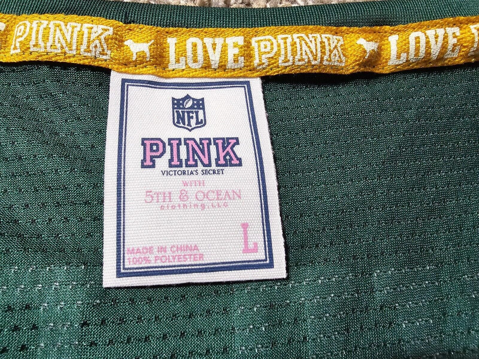 Designer Victoria’s Secret Pink Fifth & Ocean Green Packers Jersey L Size ONE SIZE - 4 Thumbnail