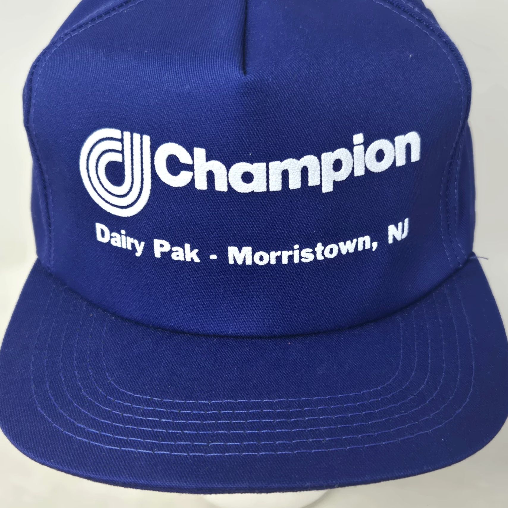 Champion VINTAGE K-Products Hat CHAMPION DAIRY PAK Men's Blue Snapback Made In The US Cap Adjustable 1990s Cotton Blue Mens Size ONE SIZE - 2 Thumbnail