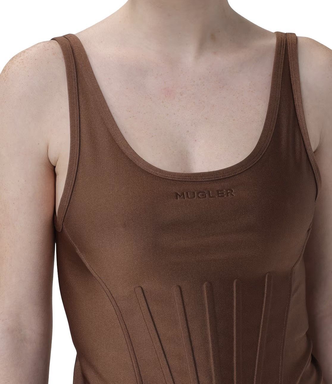 Mugler Mugler Brown Corseted Tank Top Size S / US 4 / IT 40 - 2 Thumbnail