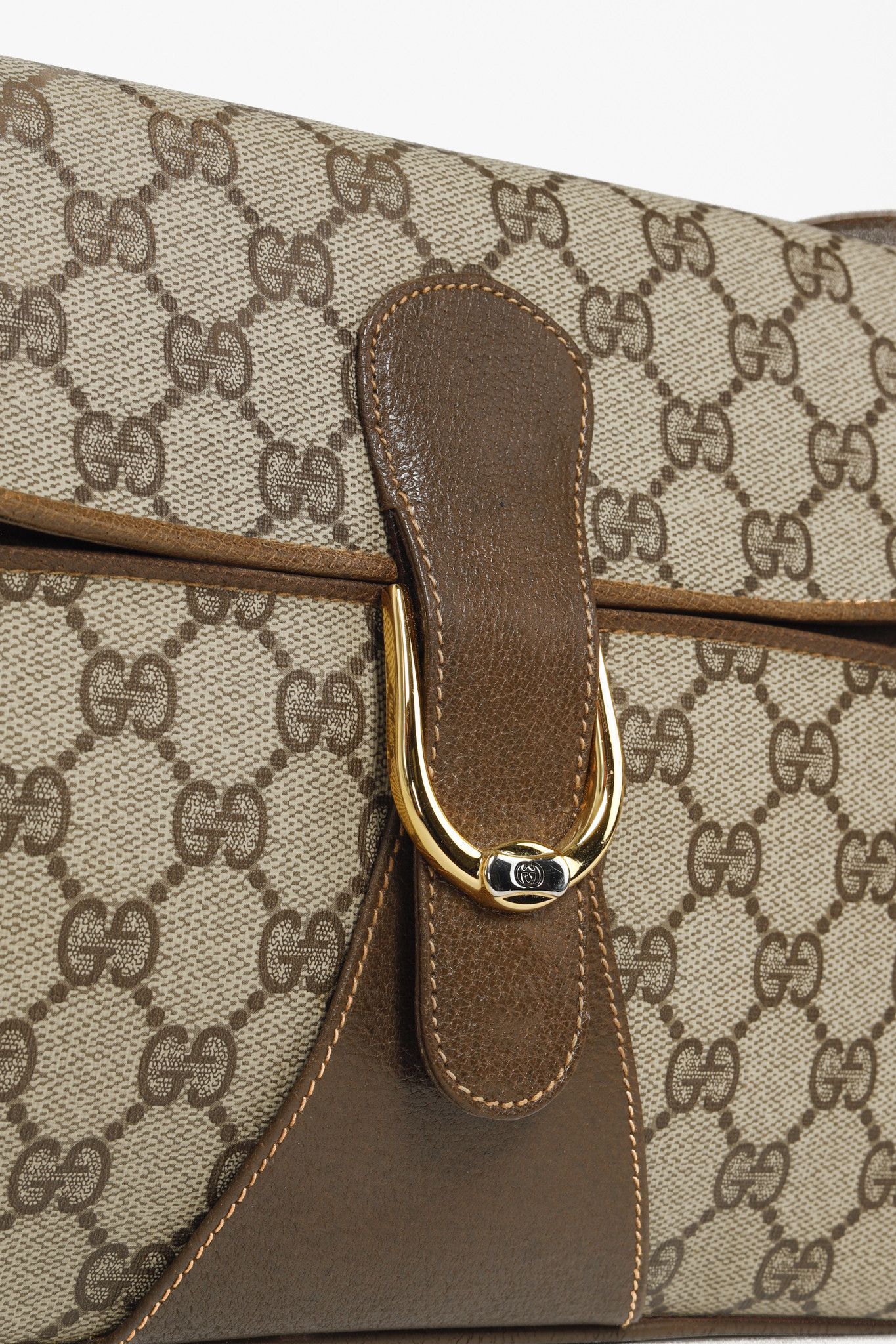 Gucci Gucci Vintage Beige Monogram Messenger Clutch Size ONE SIZE - 10 Thumbnail