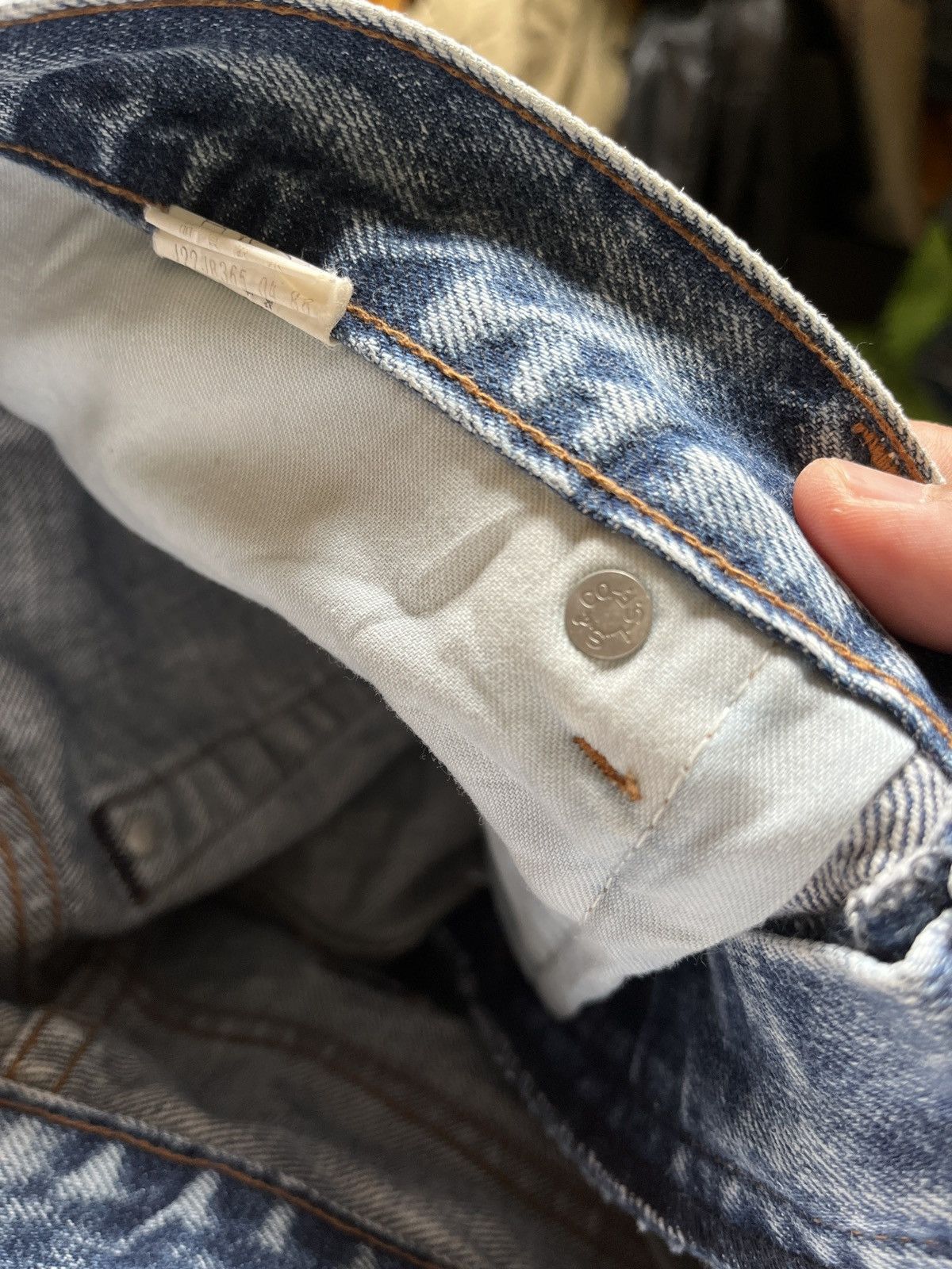 Levi's 80s Levis Big E Acid Wash Hidden Rivet Size US 32 / EU 48 - 9 Thumbnail