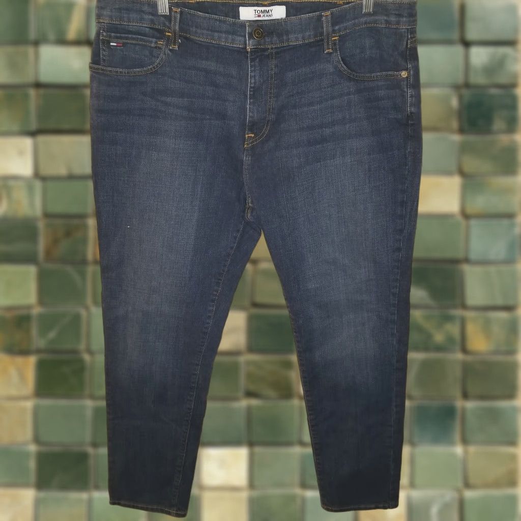 Tommy Hilfiger TOMMY HILFIGER Men's Straight Jeans 40x32 Blue Regular Size US 40 / EU 56 - 1 Thumbnail