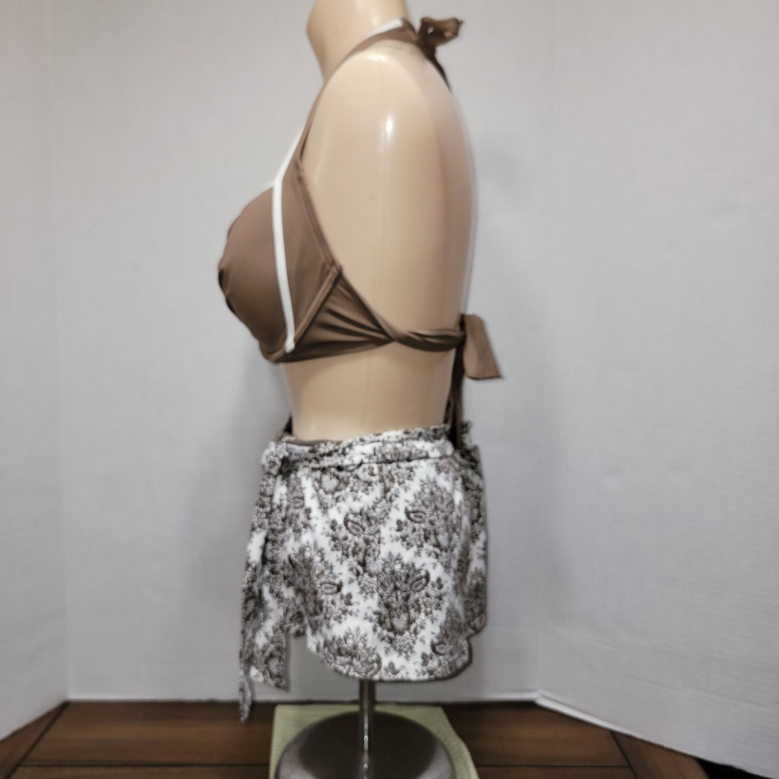 Tommy Bahama 2 Pc Tommy Bahama Brown & White Swimsuit - Size Small / 34D Size ONE SIZE - 3 Thumbnail