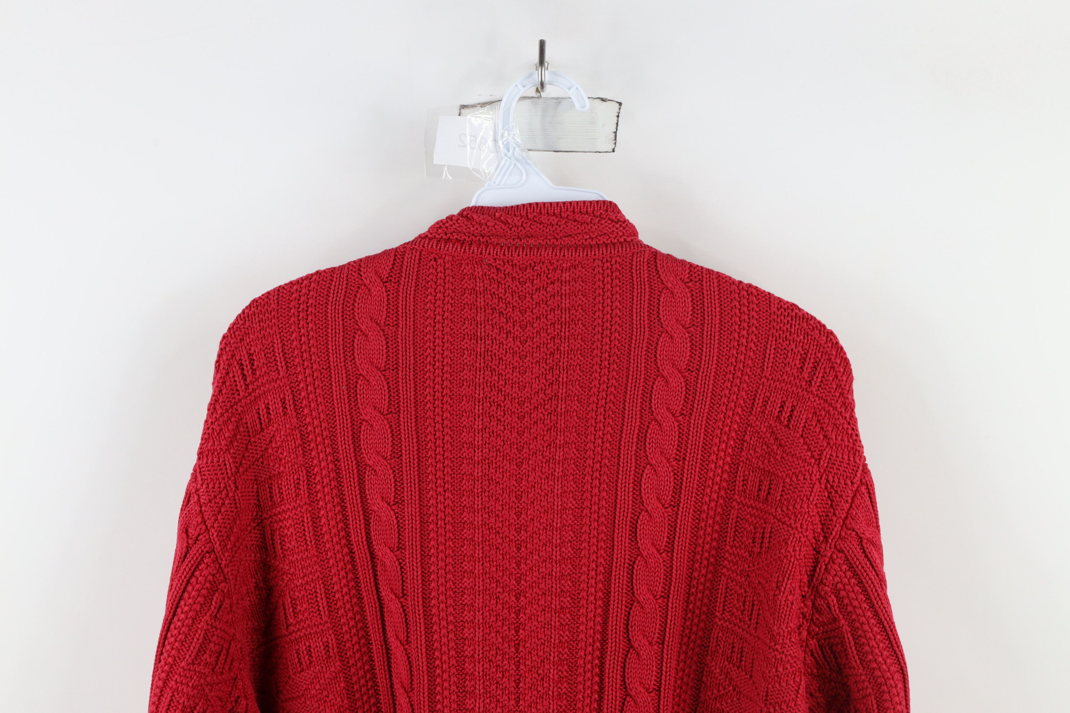 L.L. Bean × Vintage Vintage 90s LL Bean Snowflake Cable Knit Cardigan Sweater Size L / US 10 / IT 46 - 10 Thumbnail