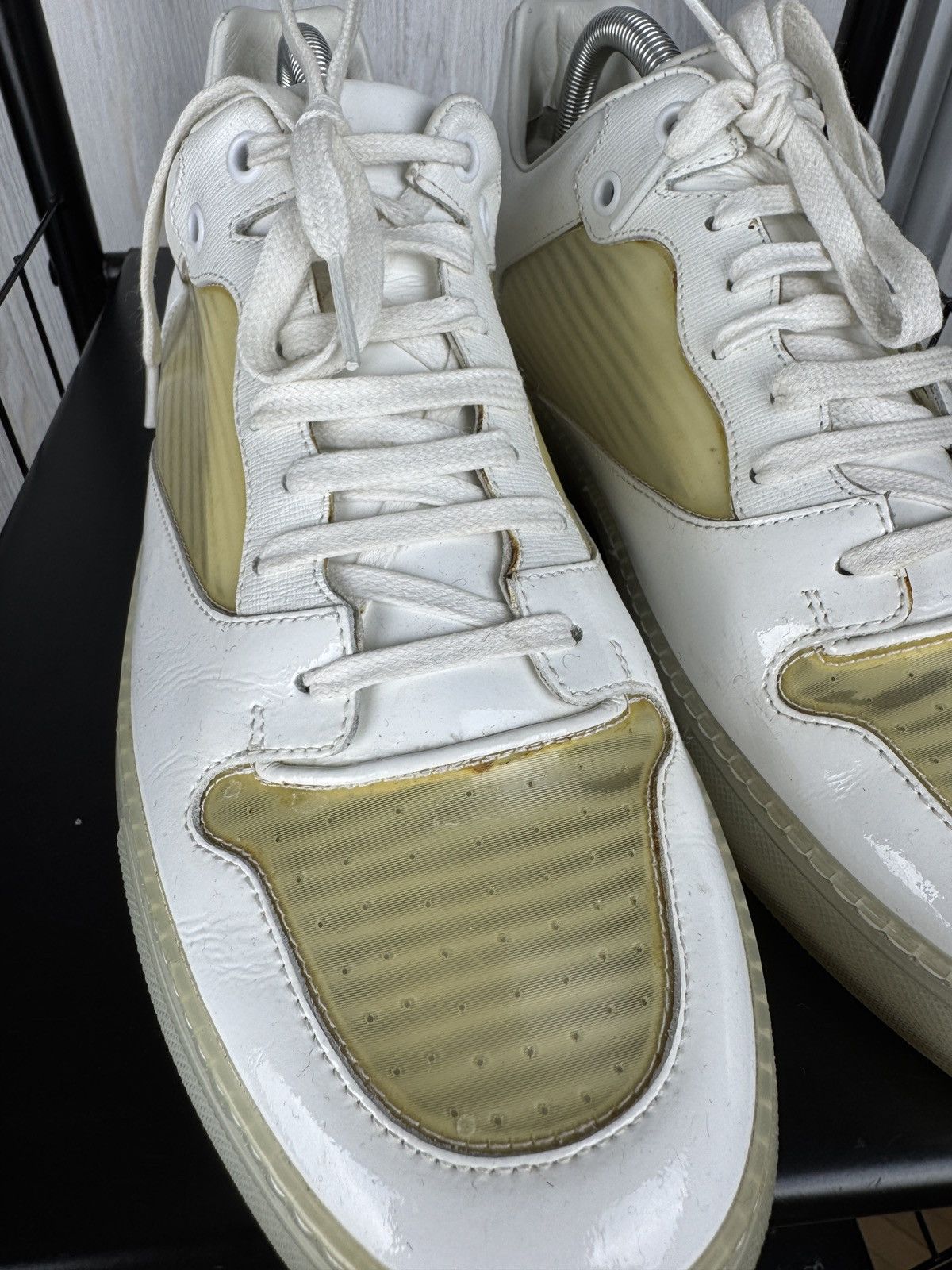 Balenciaga MENS BALENCIAGA WHITE LEATHER LACE-UP SNEAKERS EU 42 341772 Size US 9 / EU 42 - 10 Thumbnail