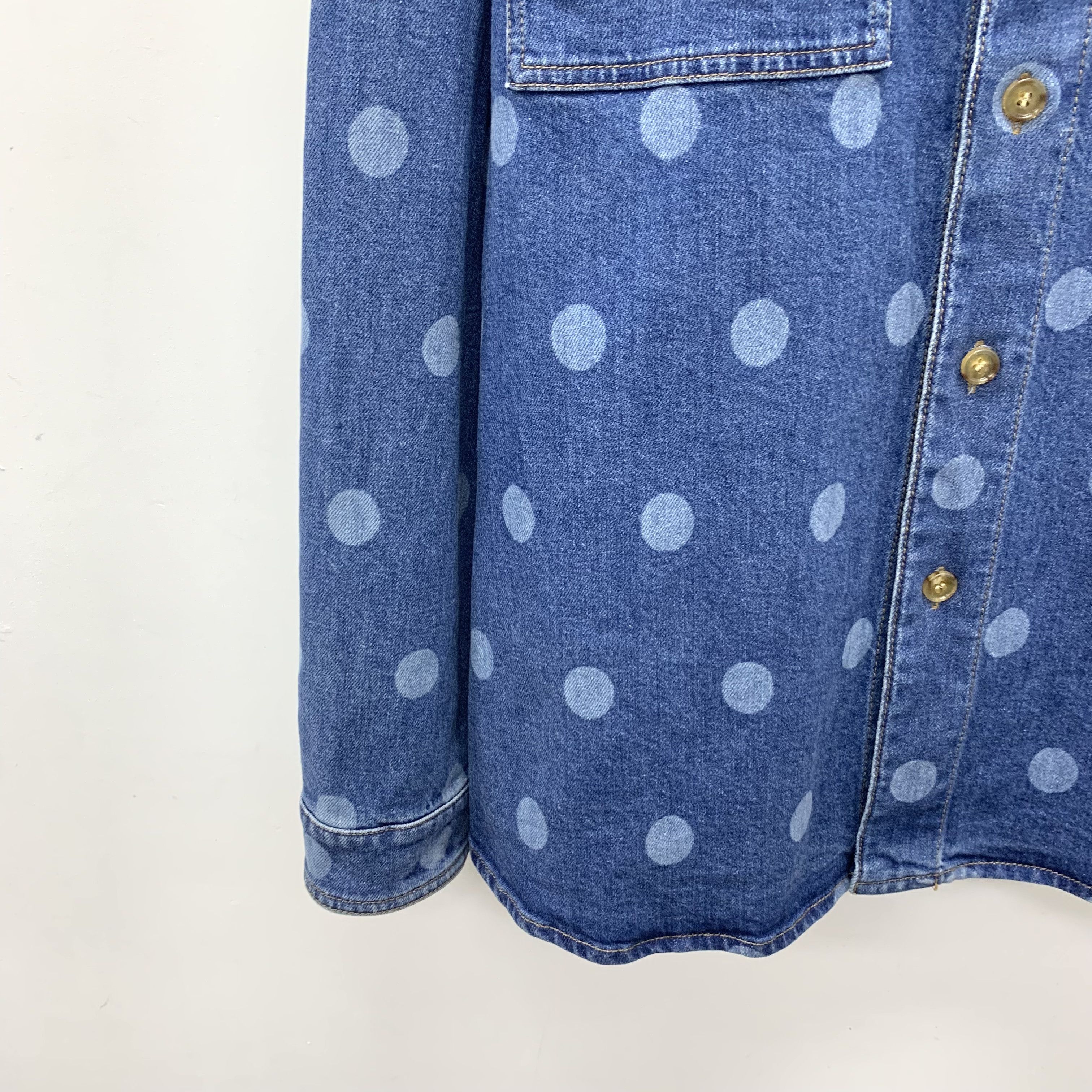 Burberry Burberry Polka Dot Denim Jacket Blue (L) Size L / US 10 / IT 46 - 4 Thumbnail
