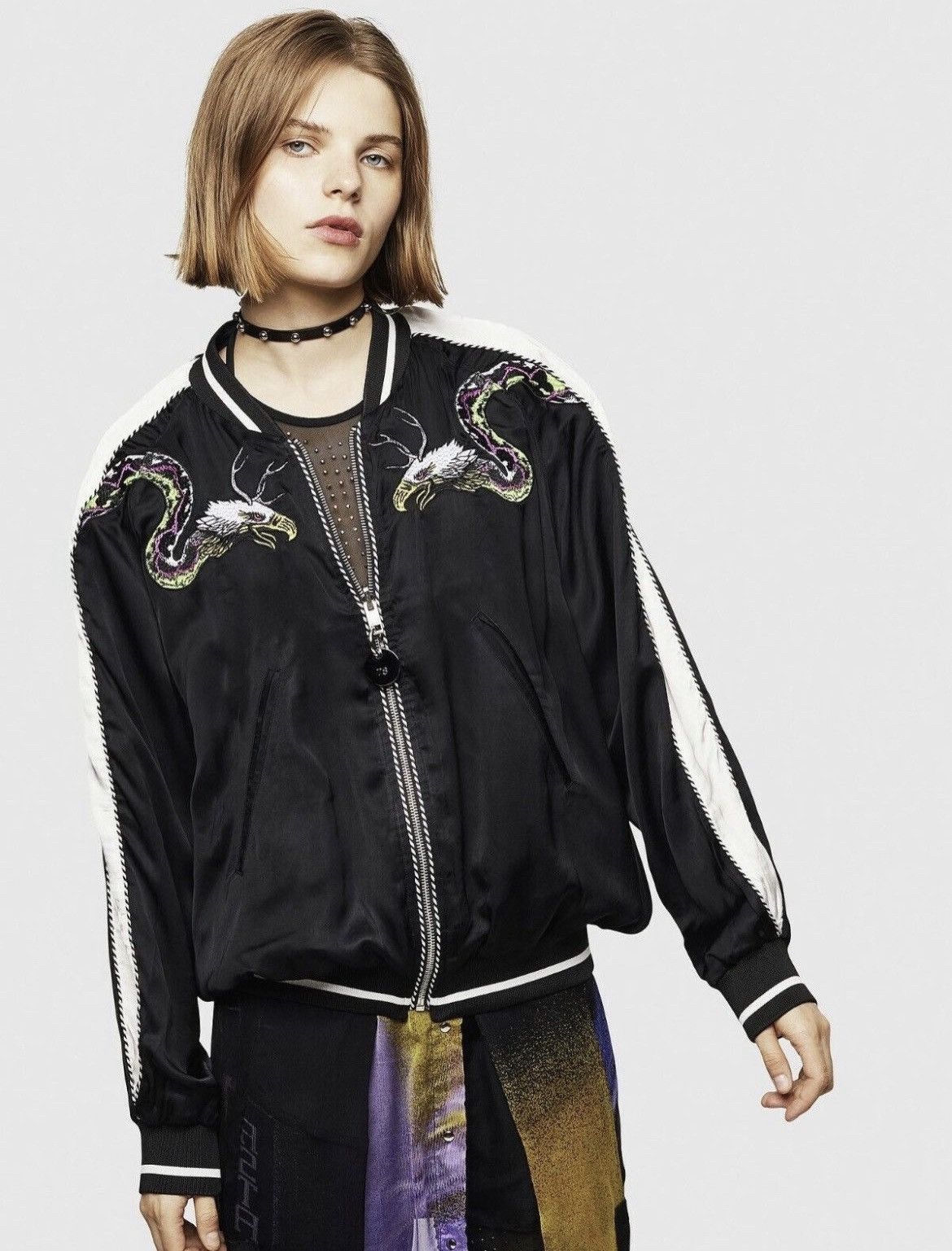 Diesel Diesel rare japanese dragon style double-sided bomber jacket Size XS / US 0-2 / IT 36-38 - 2 Thumbnail