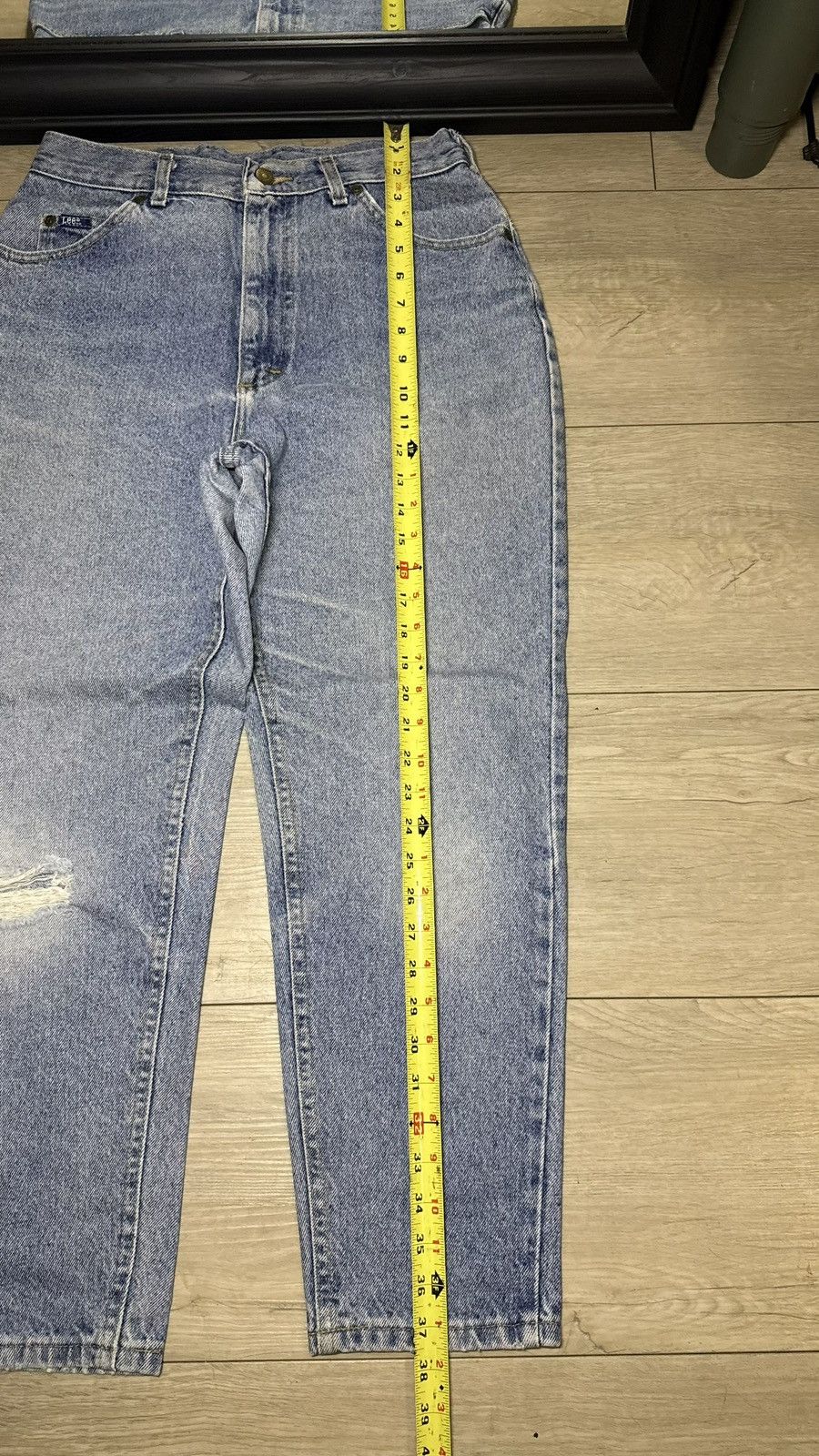 Lee Vintage 1990s Women’s Lee 12 Acid Wash Straight Leg Denim Size 34" / US 12 / IT 48 - 5 Thumbnail