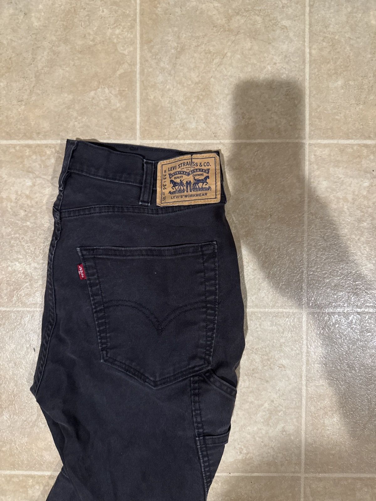 Levi's Black Levi’s Workwear Jeans Size US 33 - 3 Thumbnail