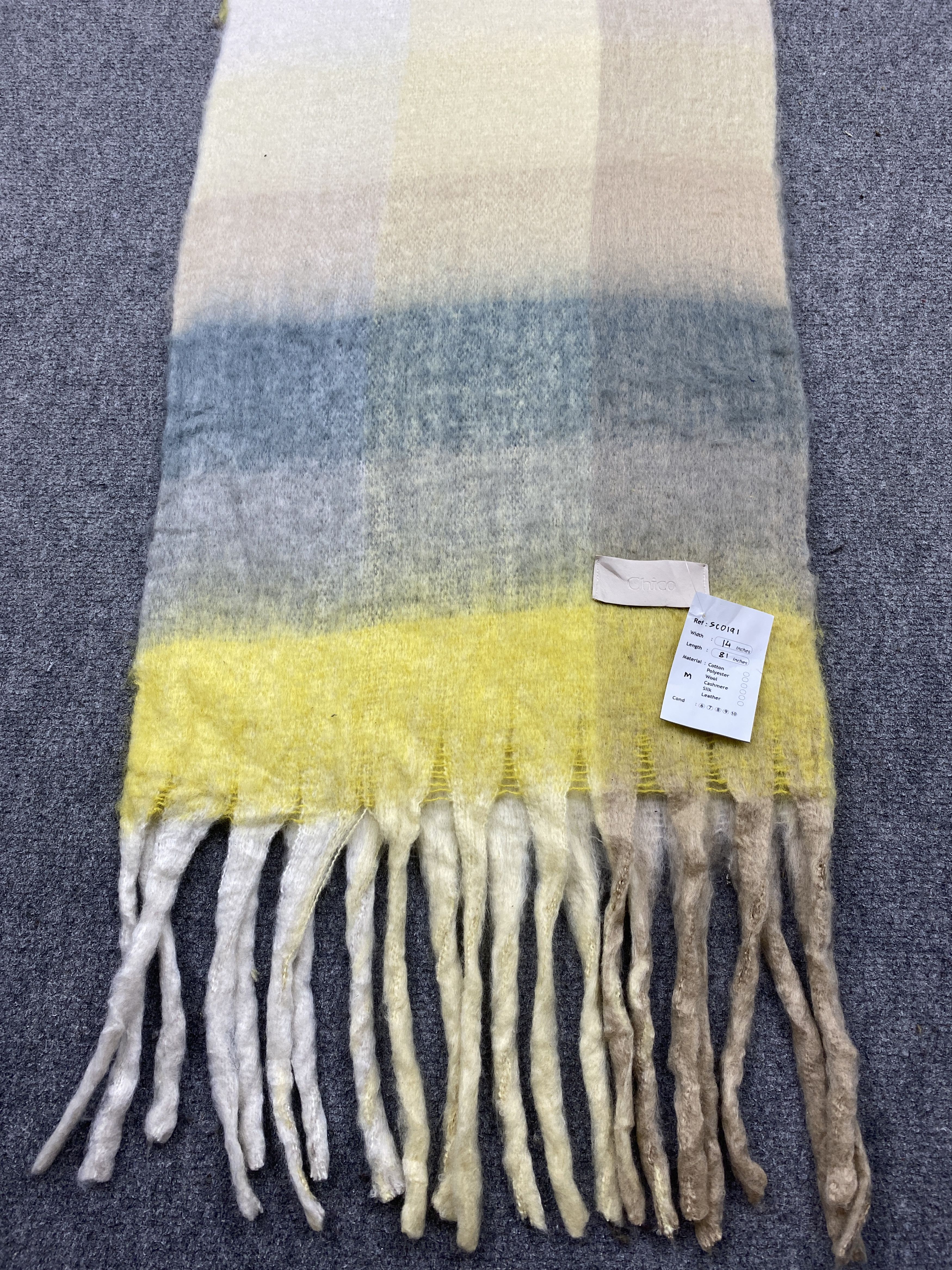 Other × Vintage Chico Cashmere Scarf / Muffler / Neckwear SC0191 Size ONE SIZE - 6 Thumbnail