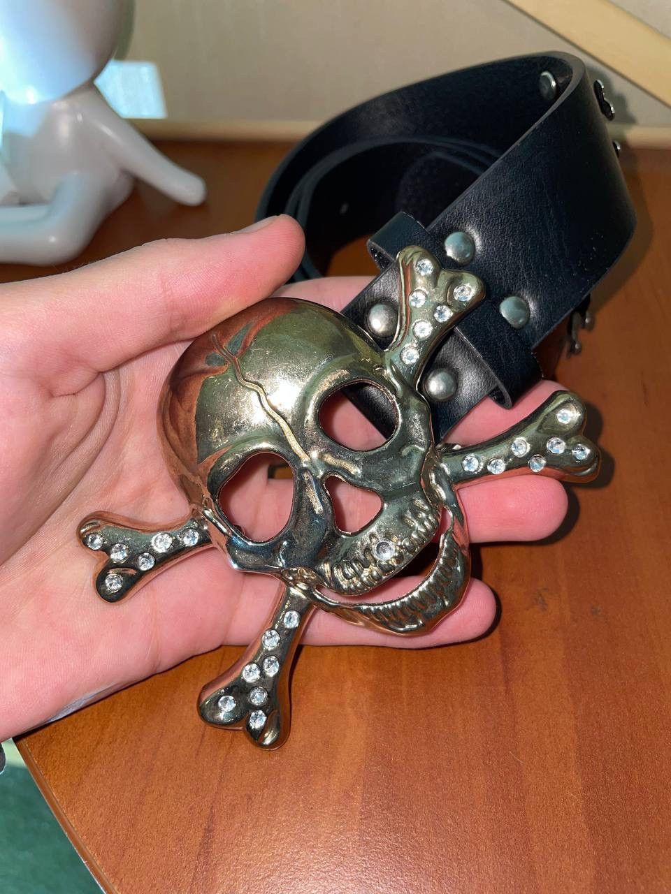 Leather × Vintage Vintage y2k Skull Leather Belt Size ONE SIZE - 3 Thumbnail