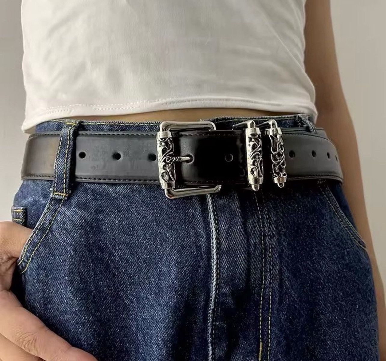 Other cowhide Real leather belt Size ONE SIZE - 1 Thumbnail