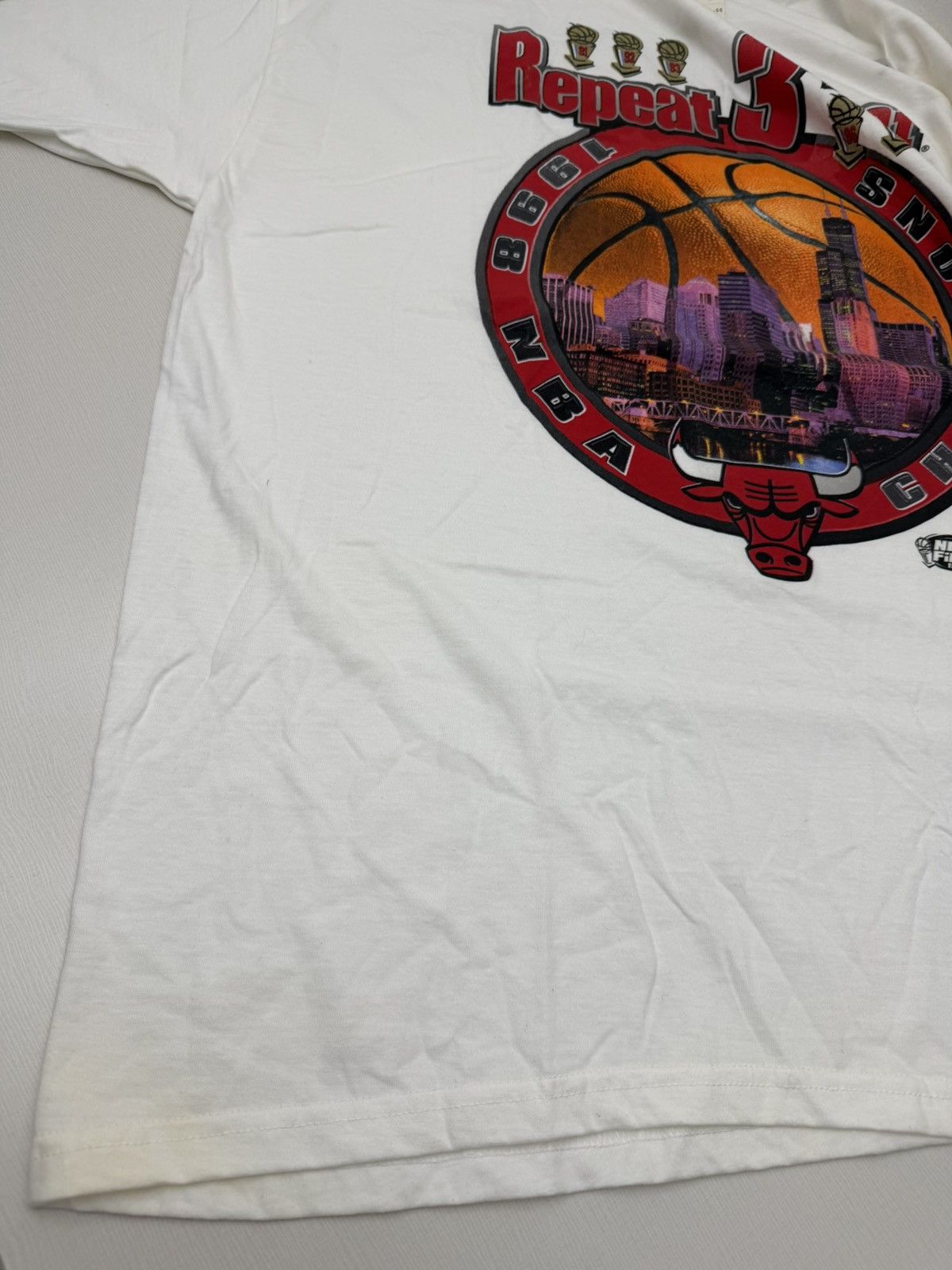 Starter Vintage 90s Chicago Bulls Repeat 3Peat 1998 NBA World Champs Size US XXL / EU 58 / 5 - 9 Thumbnail