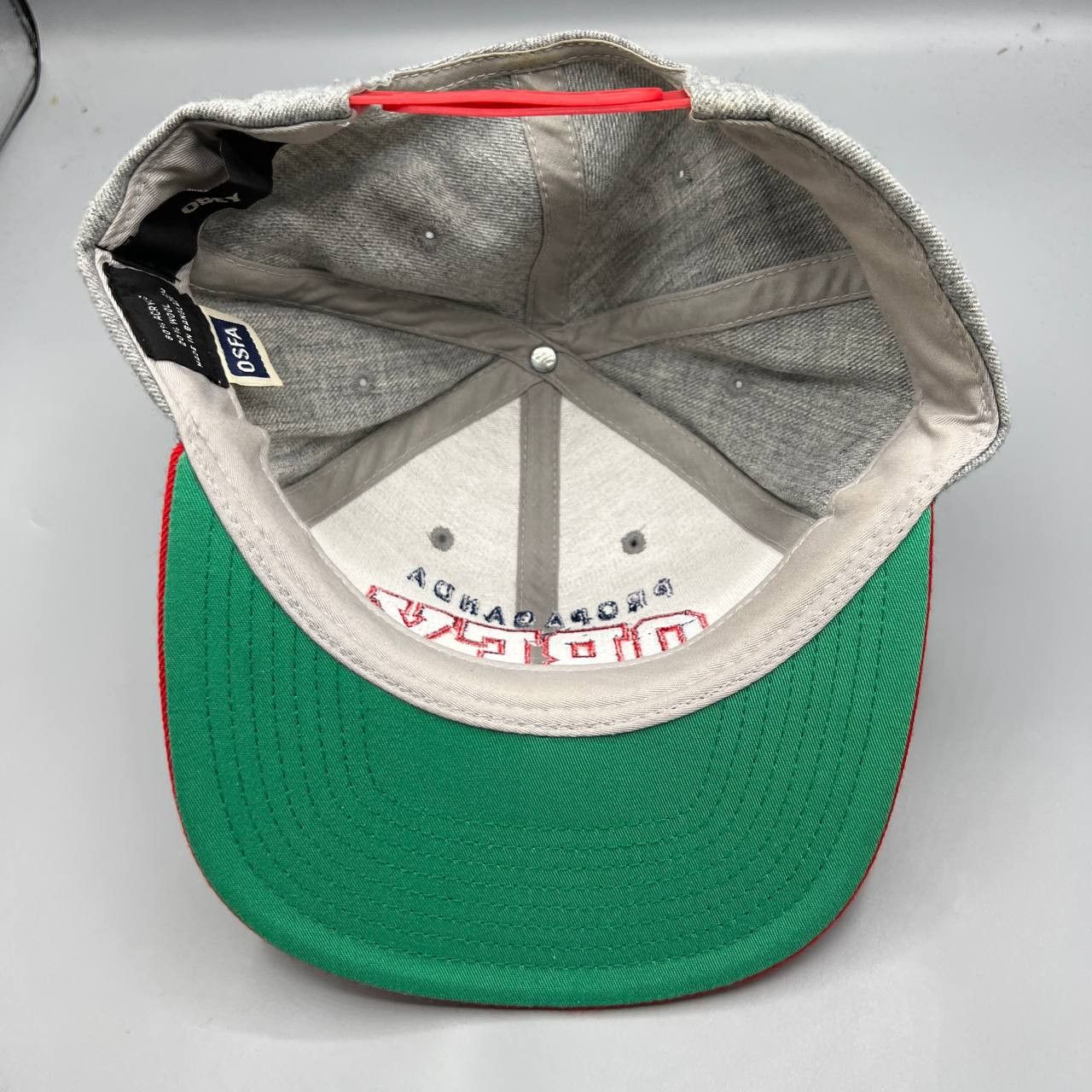 Obey Obey Propaganda Hat Men Gray Red Embroidered Snap Back Cap Size ONE SIZE - 2 Thumbnail