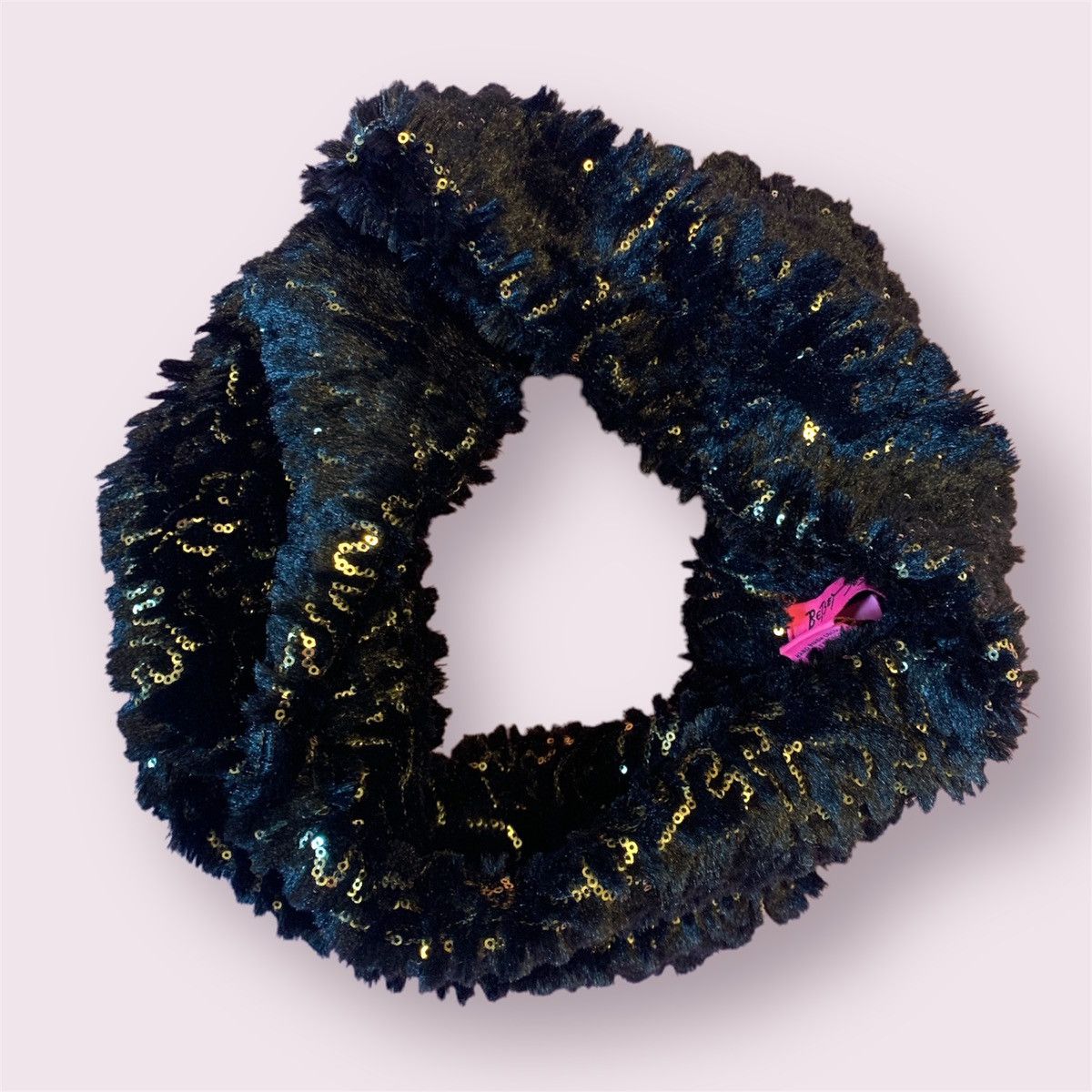 Betsey Johnson Gold Sequined Faux Fur Infinity Scarf Size ONE SIZE - 1 Thumbnail