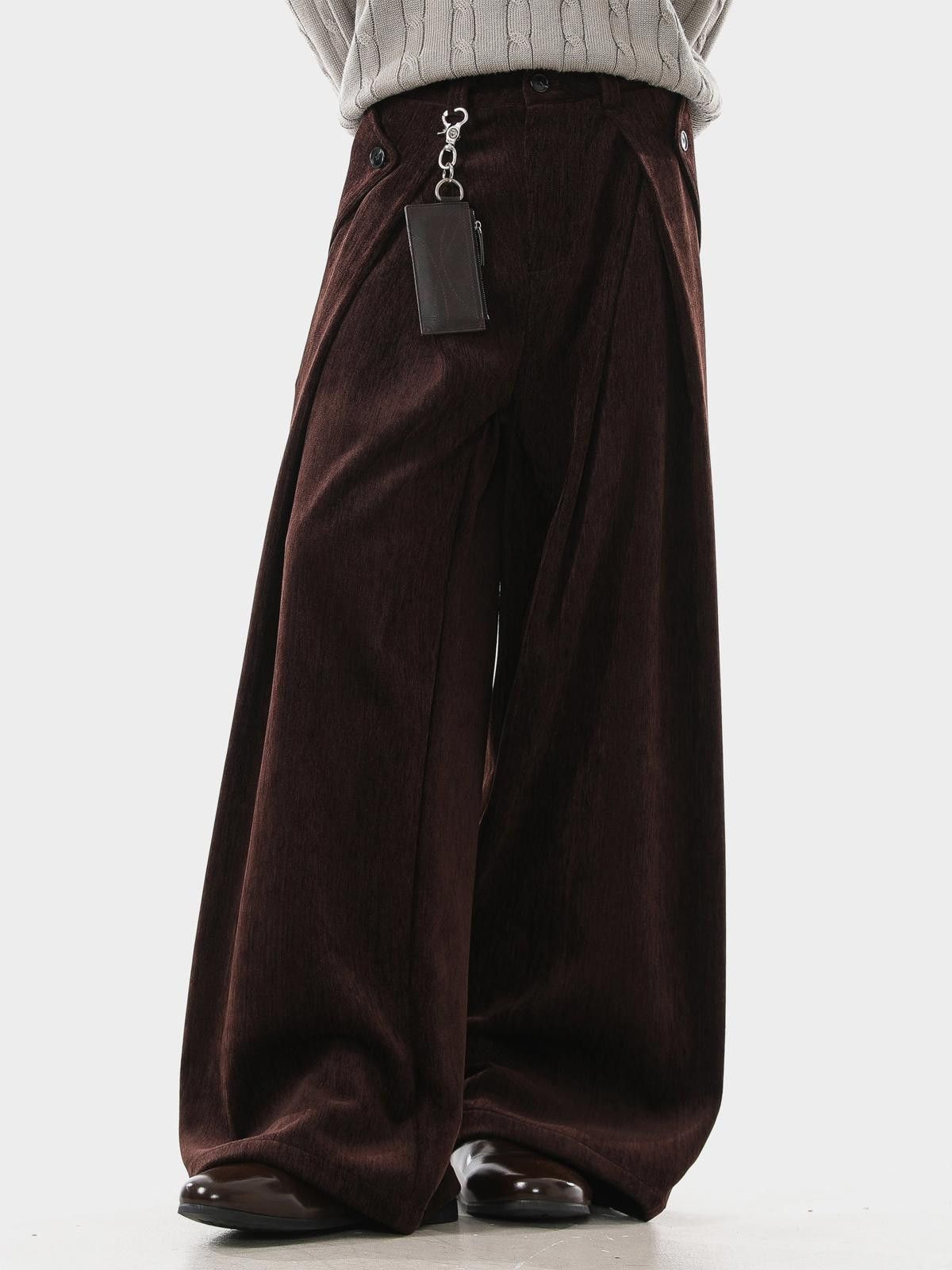 Vintage Beige Wide Leg Corduroy Pants, Baggy Fit Size US 32 / EU 48 - 4 Thumbnail