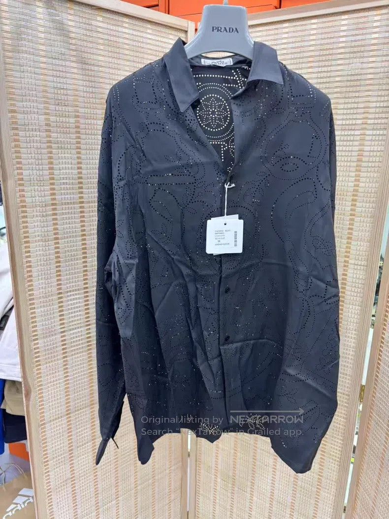 Hermes Hermes Black Long Sleeve Hollow Out Shirt Size XS / US 0-2 / IT 36-38 - 1 Thumbnail