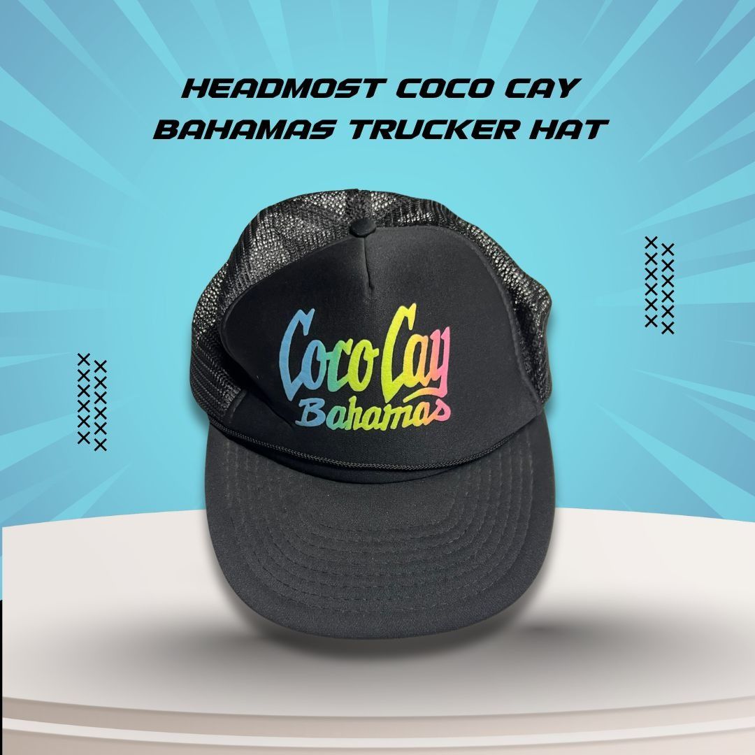Other Coco Cay Bahamas Trucker Hat By Headmost Black Mesh Adjustab Size ONE SIZE - 1 Thumbnail