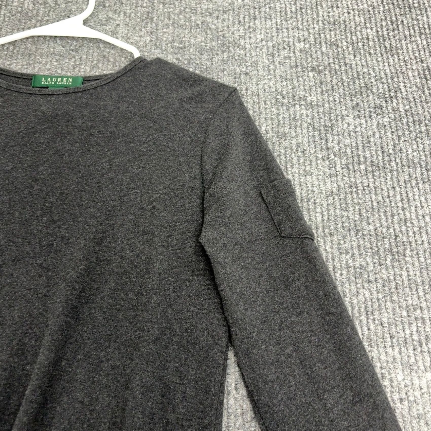 Ralph Lauren Lauren Ralph Lauren Top Womens M Gray Cotton Long Sleeve Pocket Casual Classic Shirt Ladies M Gray Pocket Size M / US 6-8 / IT 42-44 - 2 Thumbnail