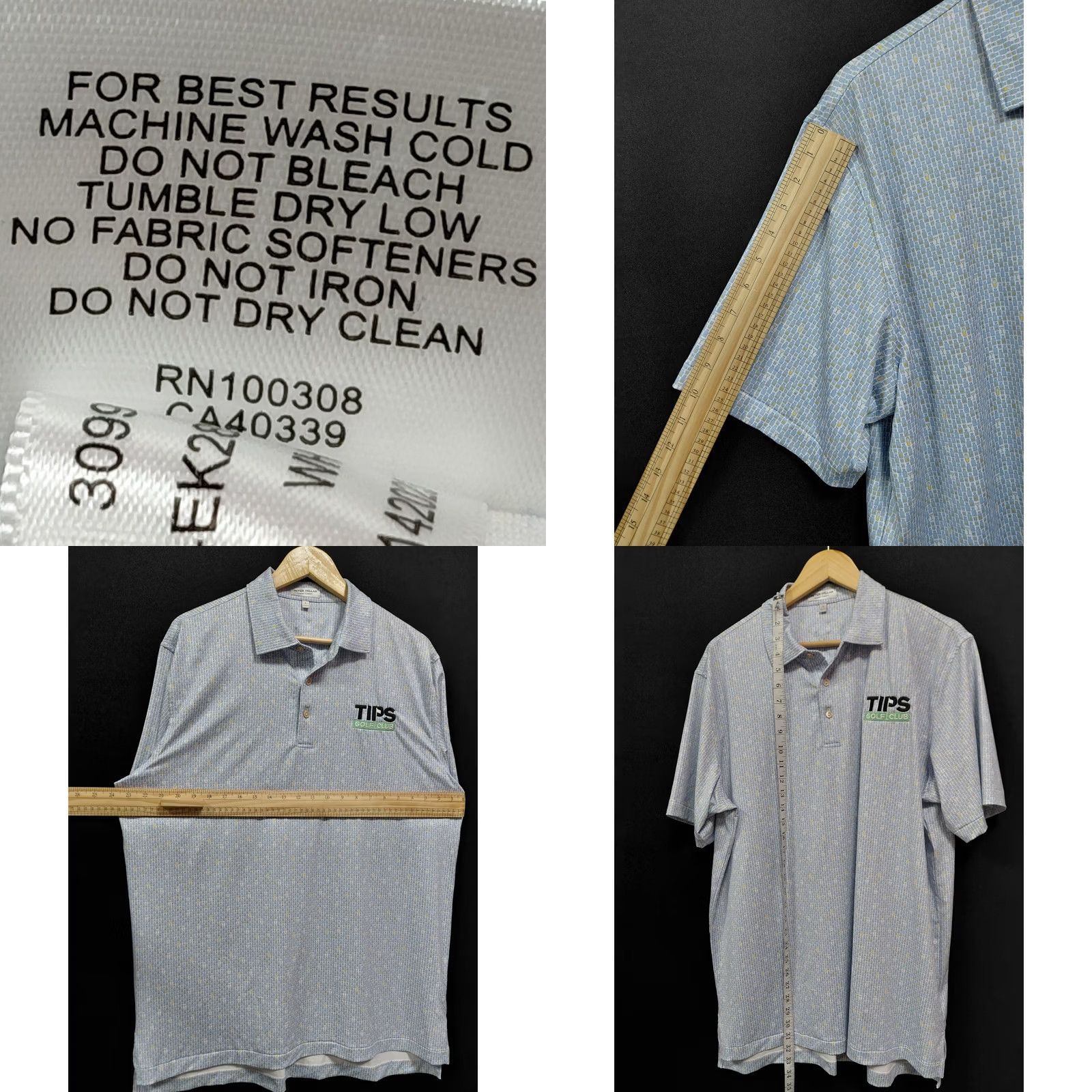 Peter Millar PETER MILLAR Polo Shirt Gray Graphic Print Knit Mens Size L Summer Comfort Size US L / EU 52-54 / 3 - 8 Thumbnail