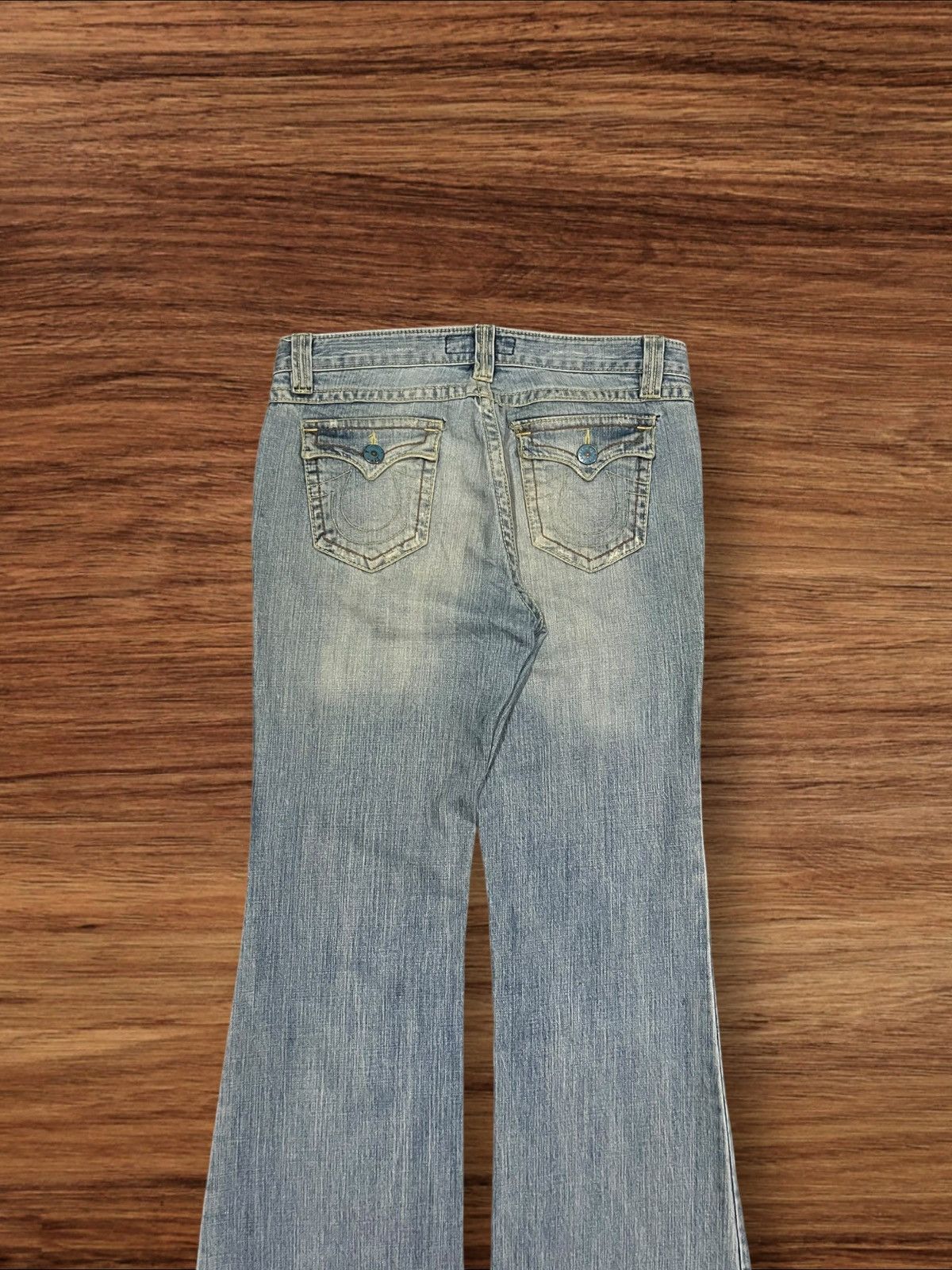 Japanese Brand Vintage Japanese Brand Leavs Strawberry Blue Wash Flare Jean Size US 30 / EU 46 - 6 Thumbnail