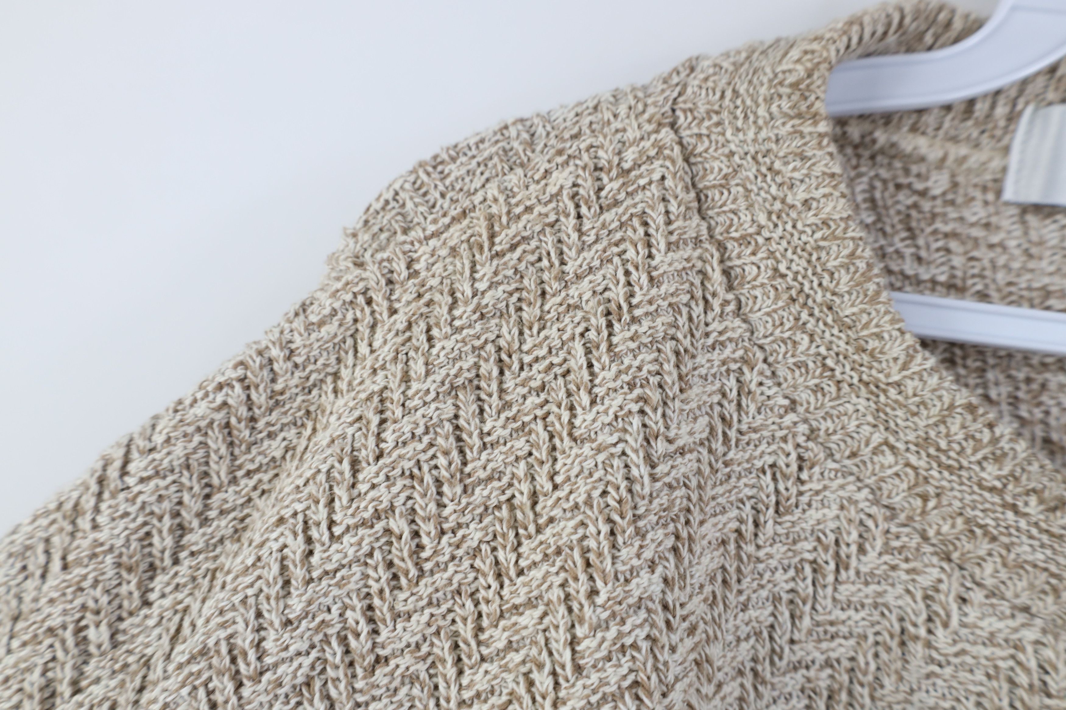 Vintage Vintage 90s Streetwear Framed Cotton Knit Sweater Beige USA Size US L / EU 52-54 / 3 - 6 Thumbnail