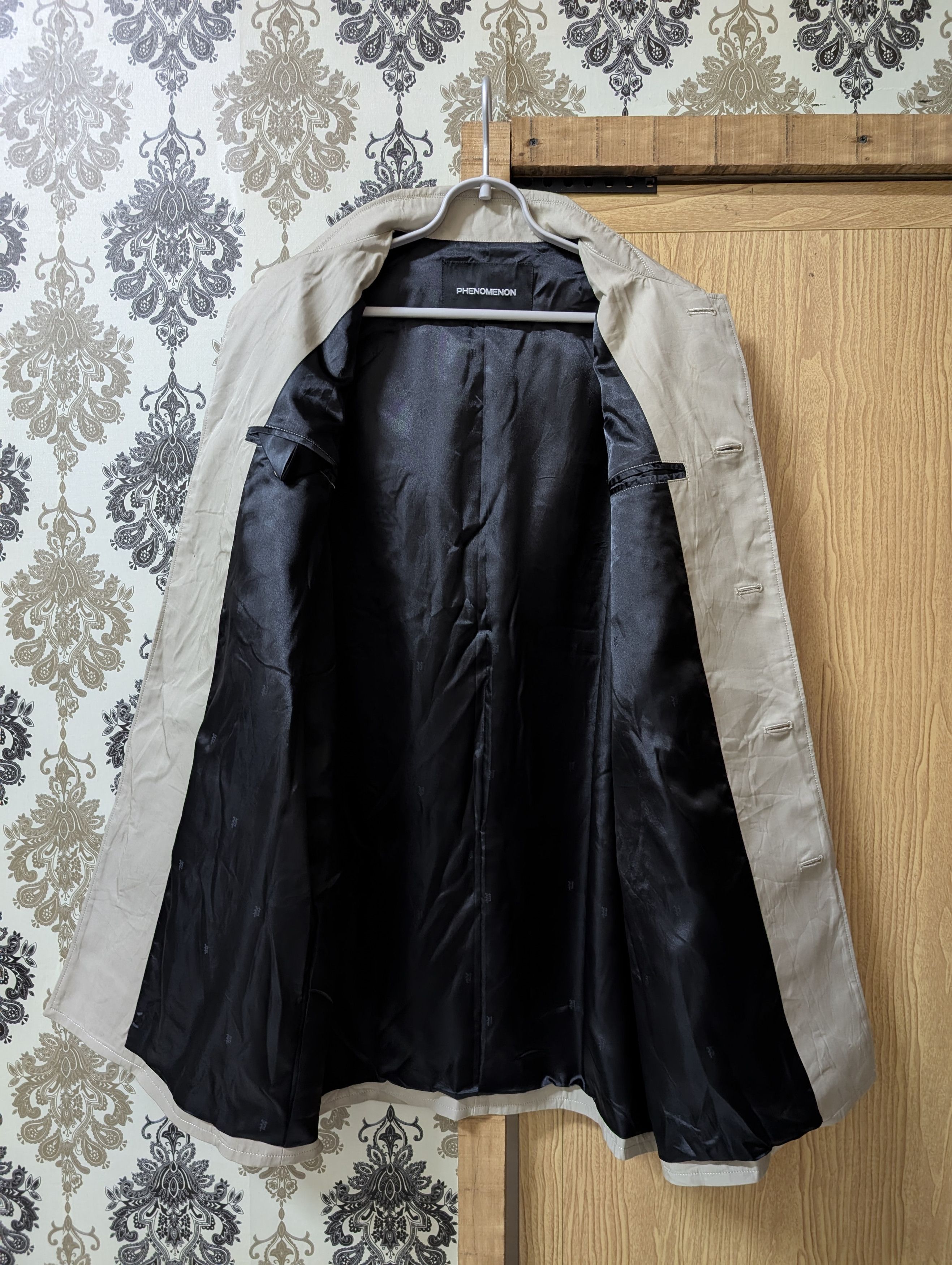 PHENOMENON S/S 2014 PHENOMENON Arm Knit Switch Cotton Long Coat Beige Size M / US 6-8 / IT 42-44 - 4 Thumbnail