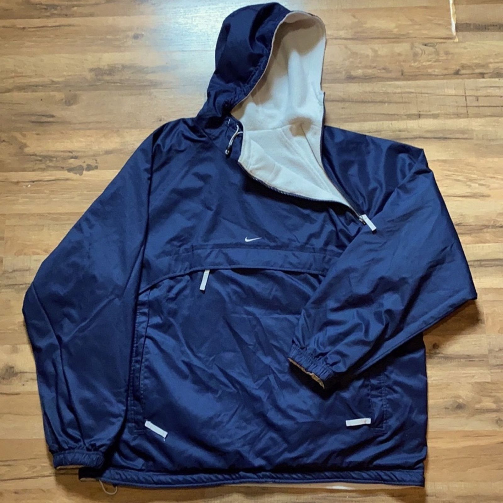 Nike 90s Nike Reversible Center Swoosh Windbreaker Fleece Anorak Size US XL / EU 56 / 4 - 1 Thumbnail