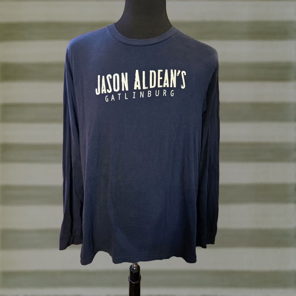 Vintage Jason Aldean's Gatlinburg Navy Blue Long Sleeve T Shirt XL Men Crew Neck Graphic Print Cotton Size US XL / EU 56 / 4 - 1 Thumbnail