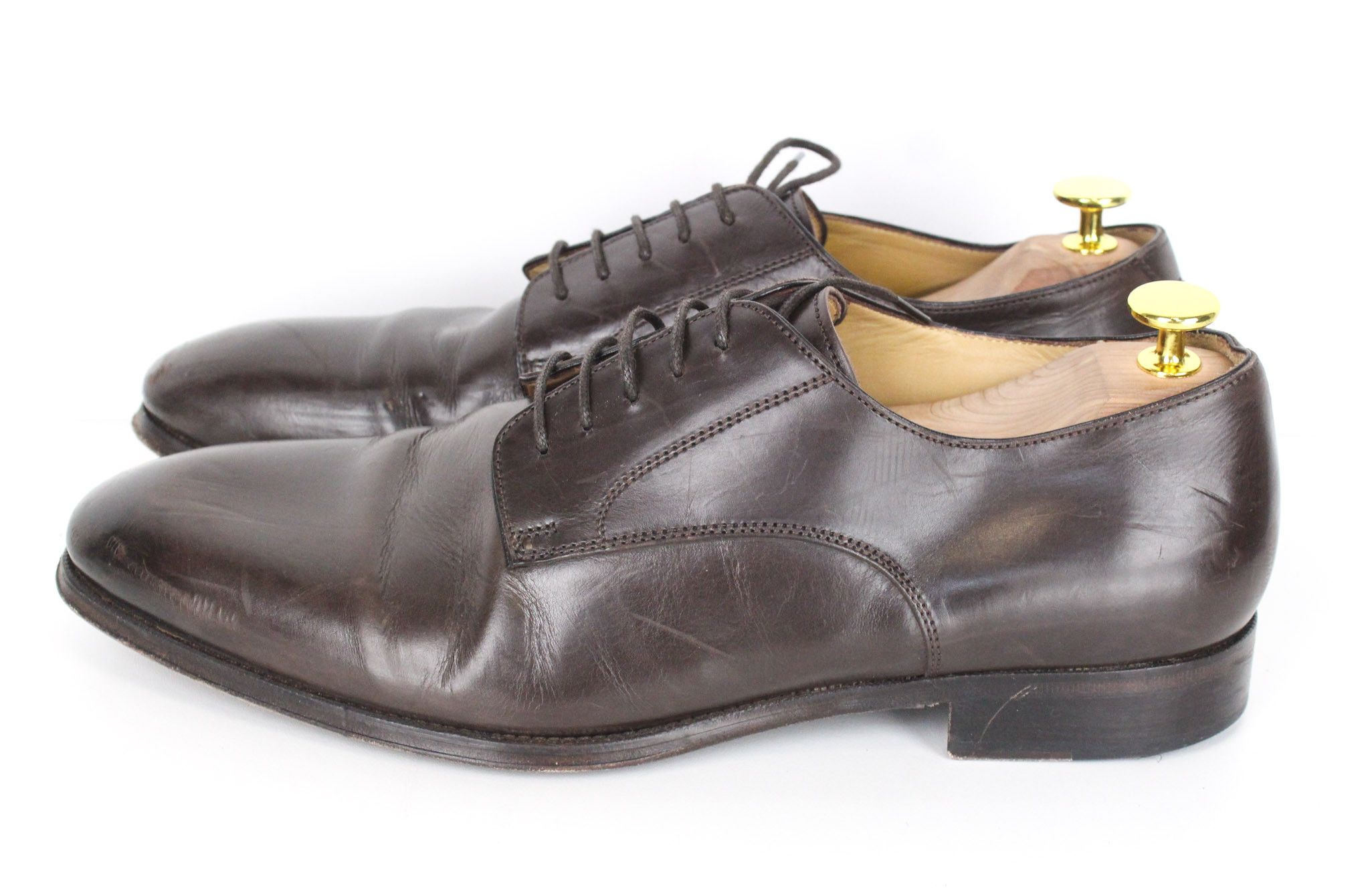 Suitsupply EU43.5 Dark Brown Leather Laced Low-Top 72824 Size US 10.5 / EU 43-44 - 6 Thumbnail