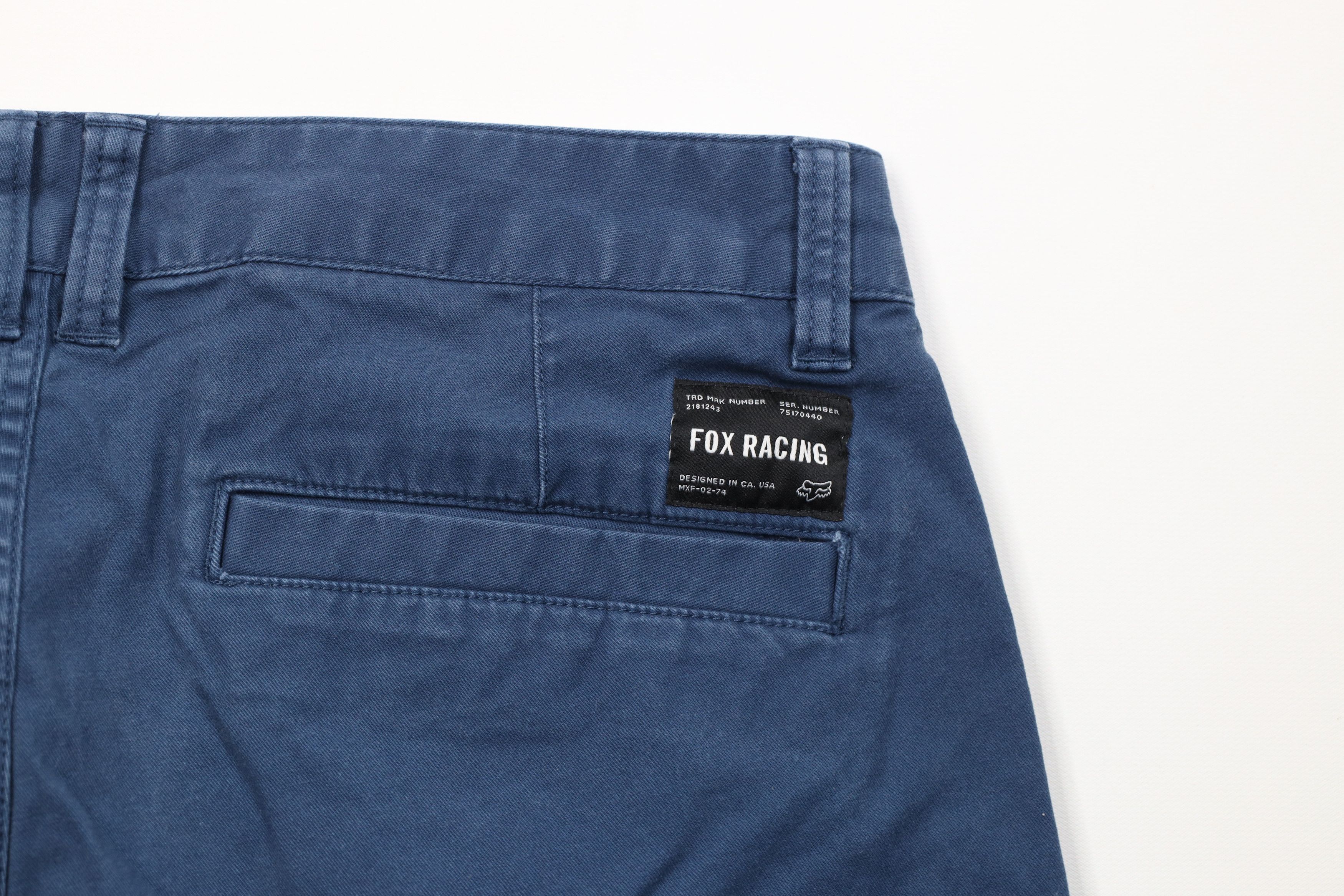 Fox Racing Vintage Y2K Fox Racing Knee Motocross Chino Shorts Blue Size US 31 - 10 Thumbnail