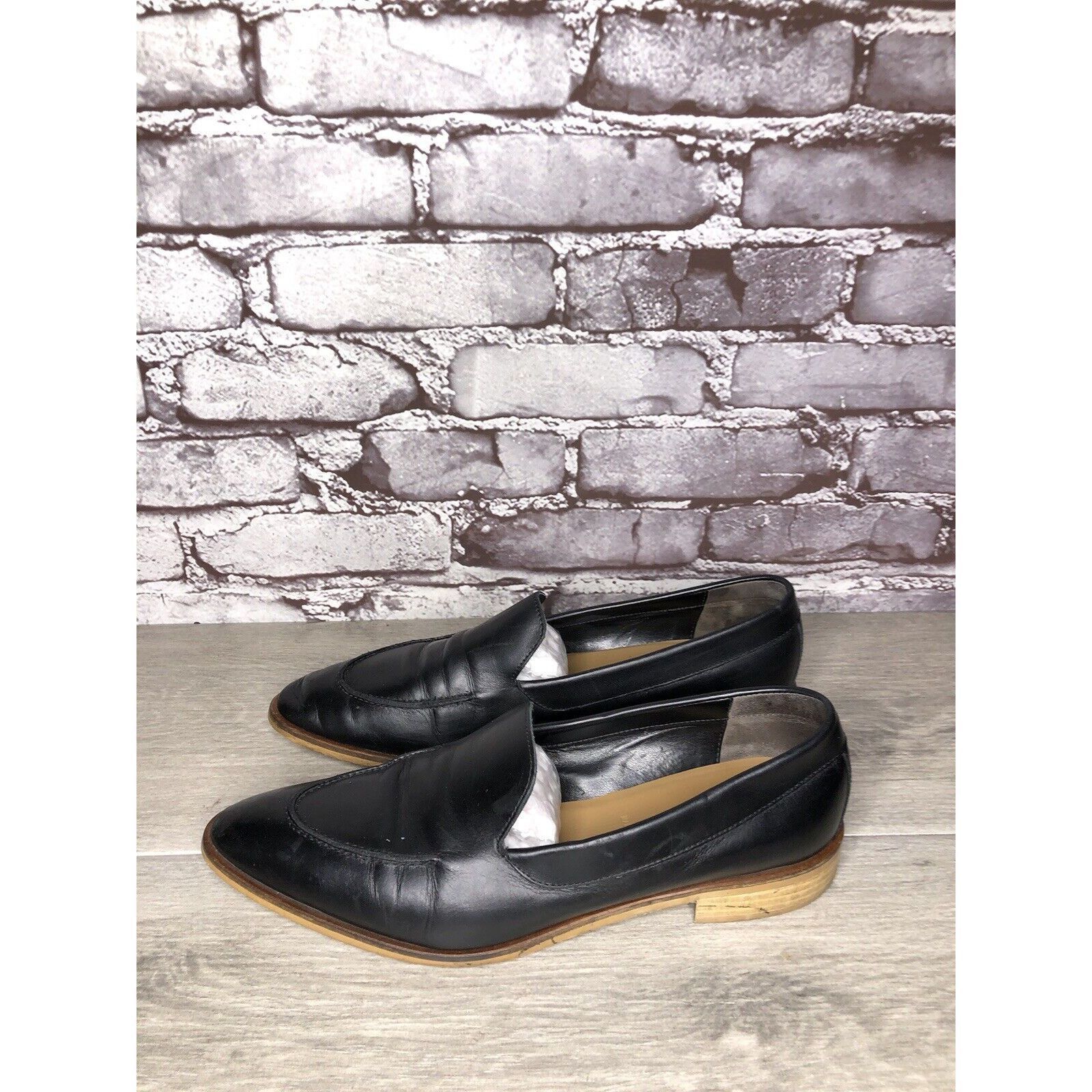 Everlane Everlane The Modern Black Leather Slip On Pointed Toe Loafer Size US 10 / IT 40 - 3 Thumbnail