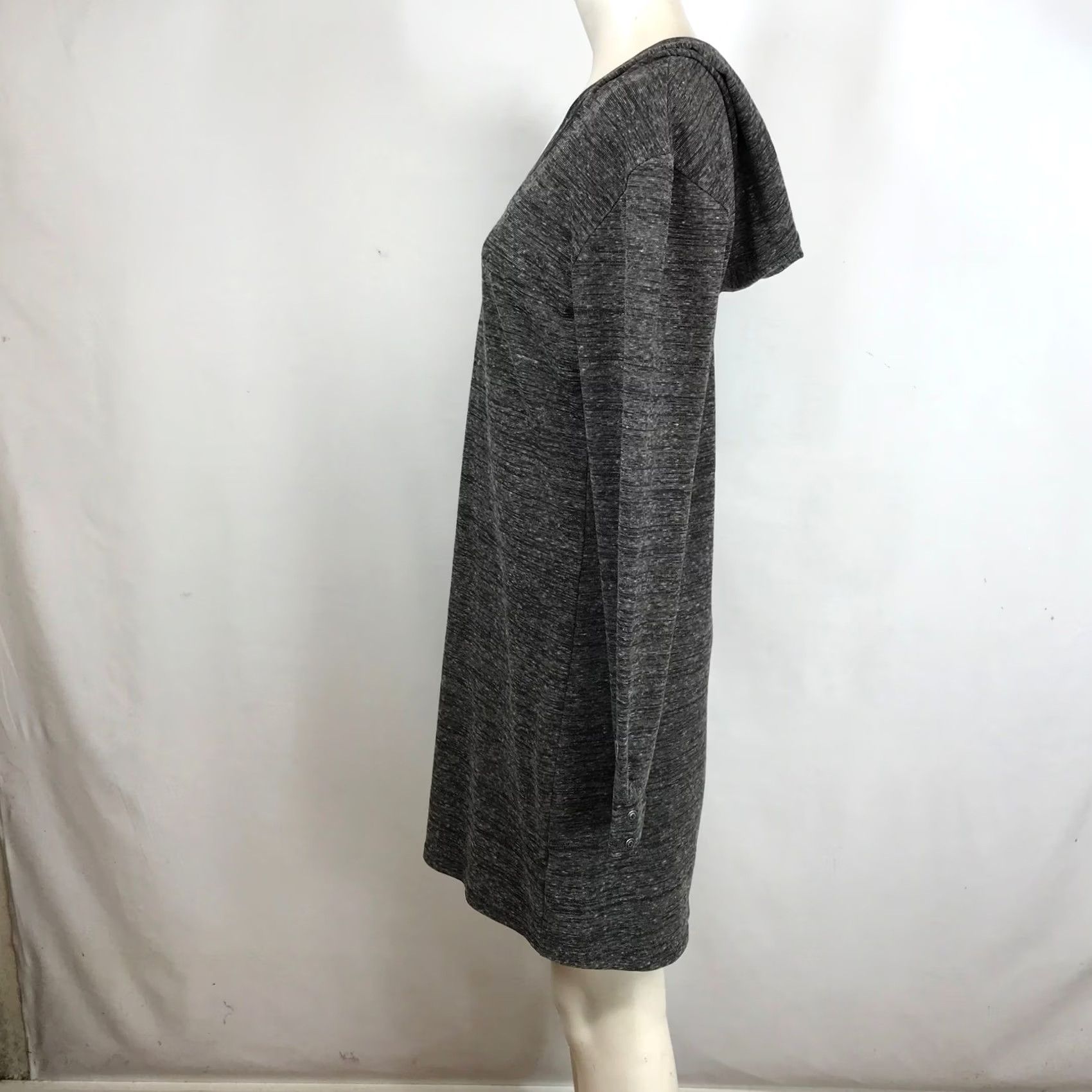 Vintage Kuhl Womens Gray Heathered Hooded V-Neck Long Sleeve Sweater Dress M Gray Hoodie Sweater Dress Womens Size M / US 6-8 / IT 42-44 - 6 Thumbnail