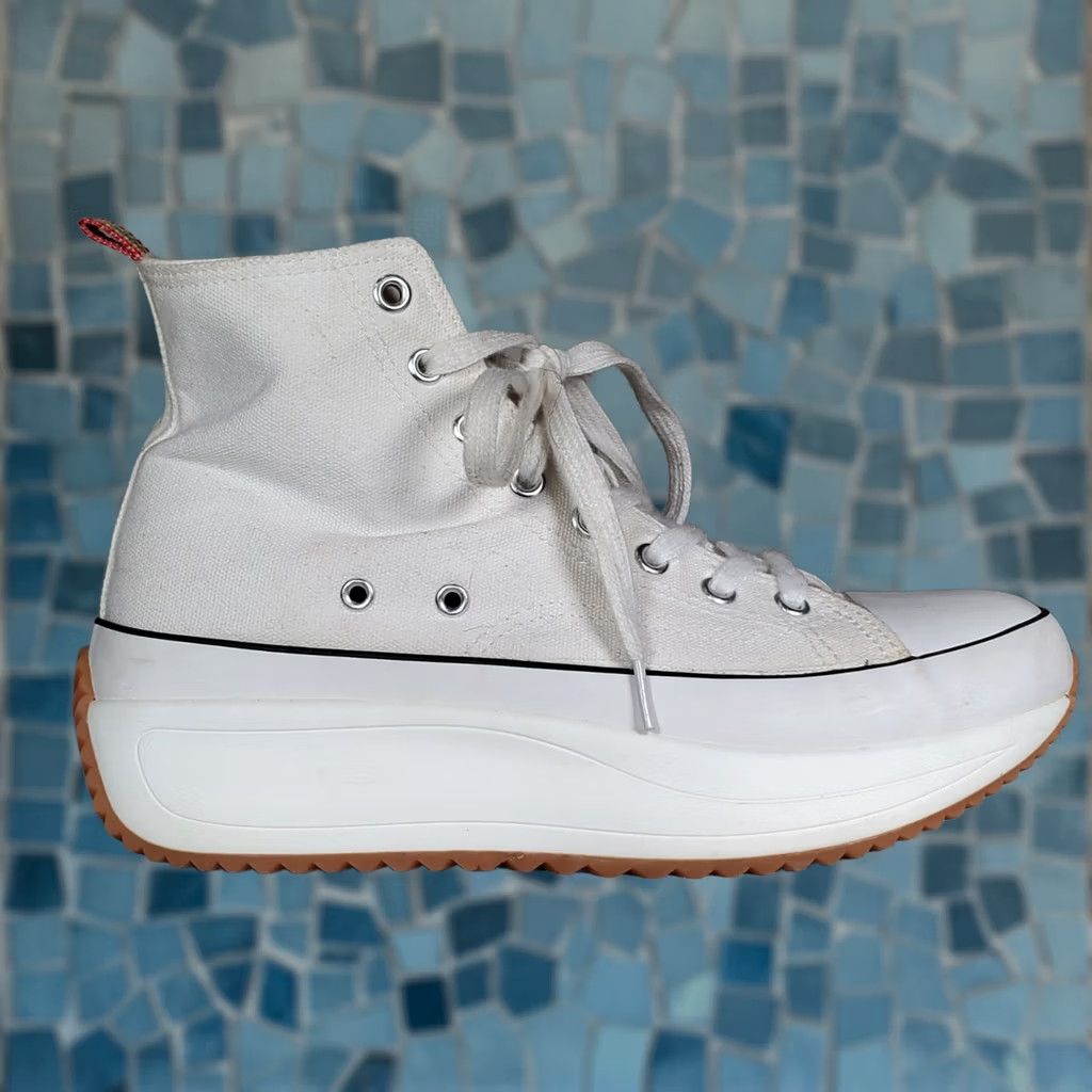 Vintage Madden Girl Winnona White Fabric Platform High-Top Sneakers Women's US 9.5 Size US 10 / IT 40 - 1 Thumbnail