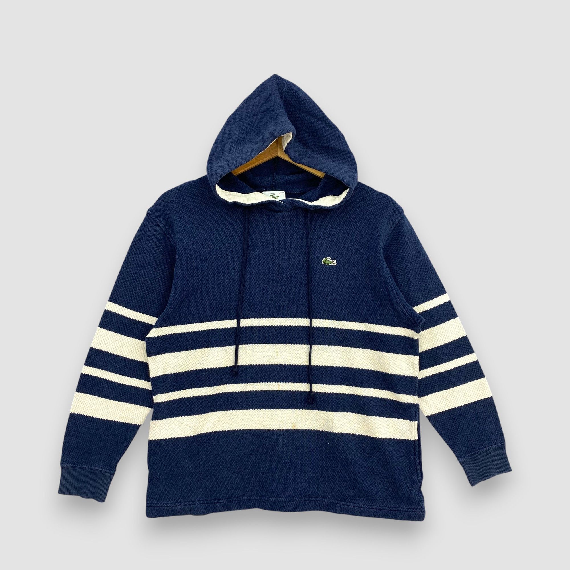 Lacoste Vintage Y2K Lacoste Striped Pullover Hoodie Sweatshirt Size US S / EU 44-46 / 1 - 2 Thumbnail