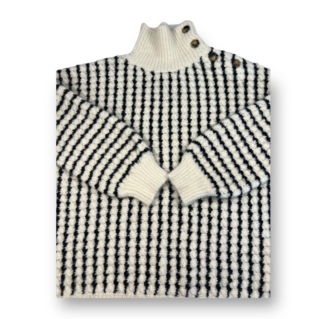 FRNCH Frnch Button Mock Neck Sweater Size Small Medium Size M / US 6-8 / IT 42-44 - 3 Thumbnail