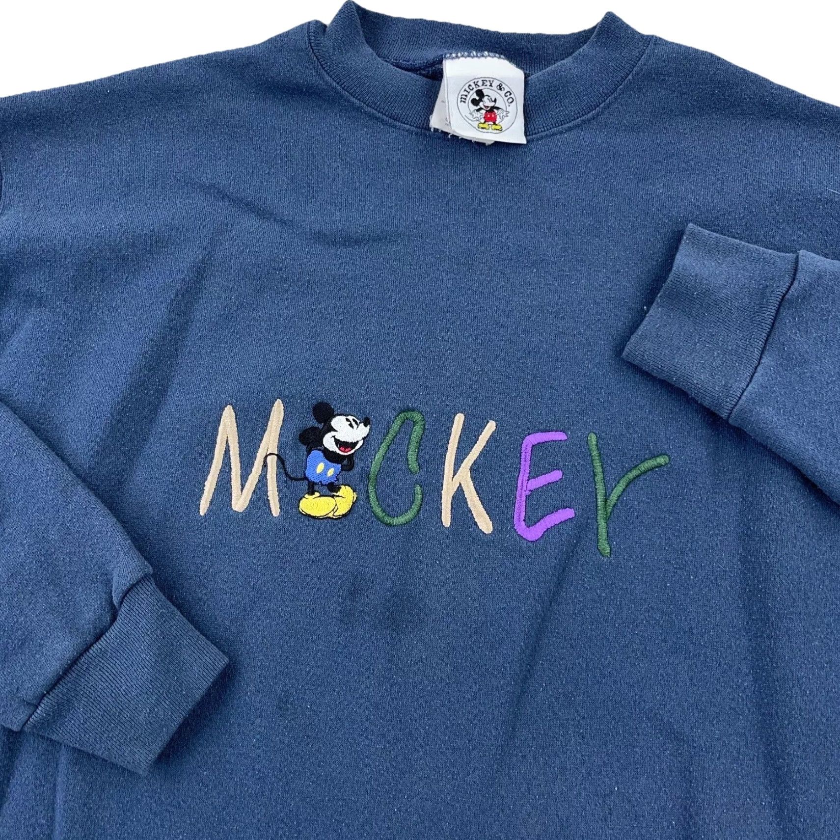 Mickey & Co. VINTAGE Mickey & Co. Sweatshirt Men L Crewneck Blue Graphic Print 90s Disney Store Mickey Mouse Logo Sweatshirt Size US L / EU 52-54 / 3 - 2 Thumbnail