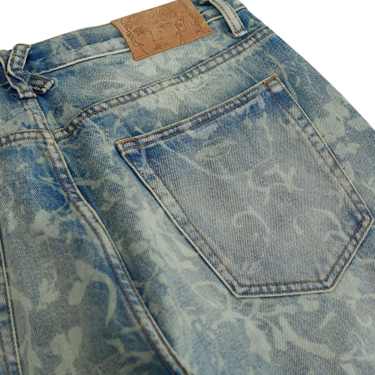 KidSuper KidSuper Face Floral Washed Denim Jeans Light Mud Wash Size US 32 / EU 48 - 5 Thumbnail