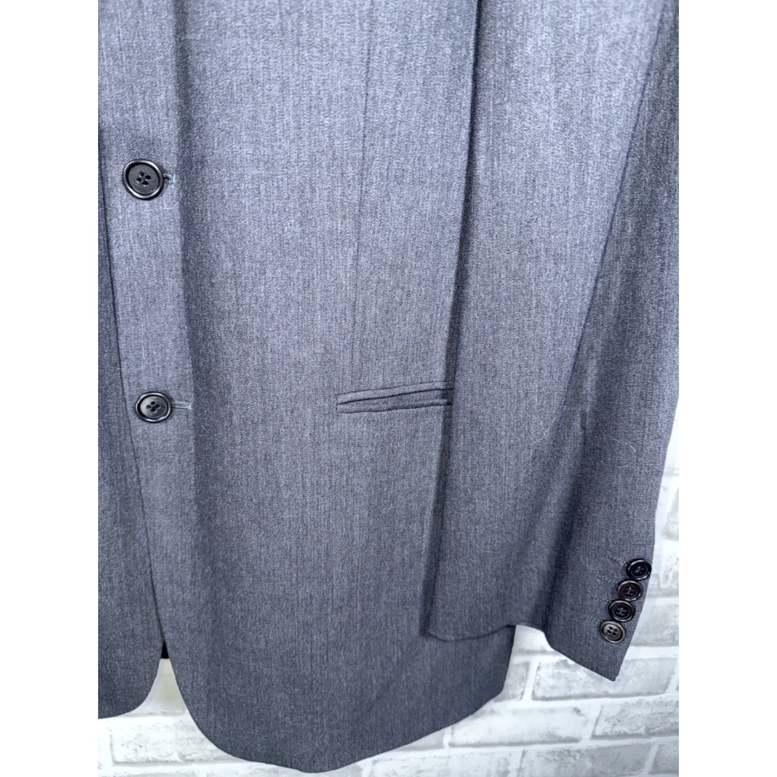 Hugo Boss Vtg HUGO BOSS Virgin Wool Gray Sport Coat Macys Mens 40 L Size US XXS / EU 40 - 3 Thumbnail