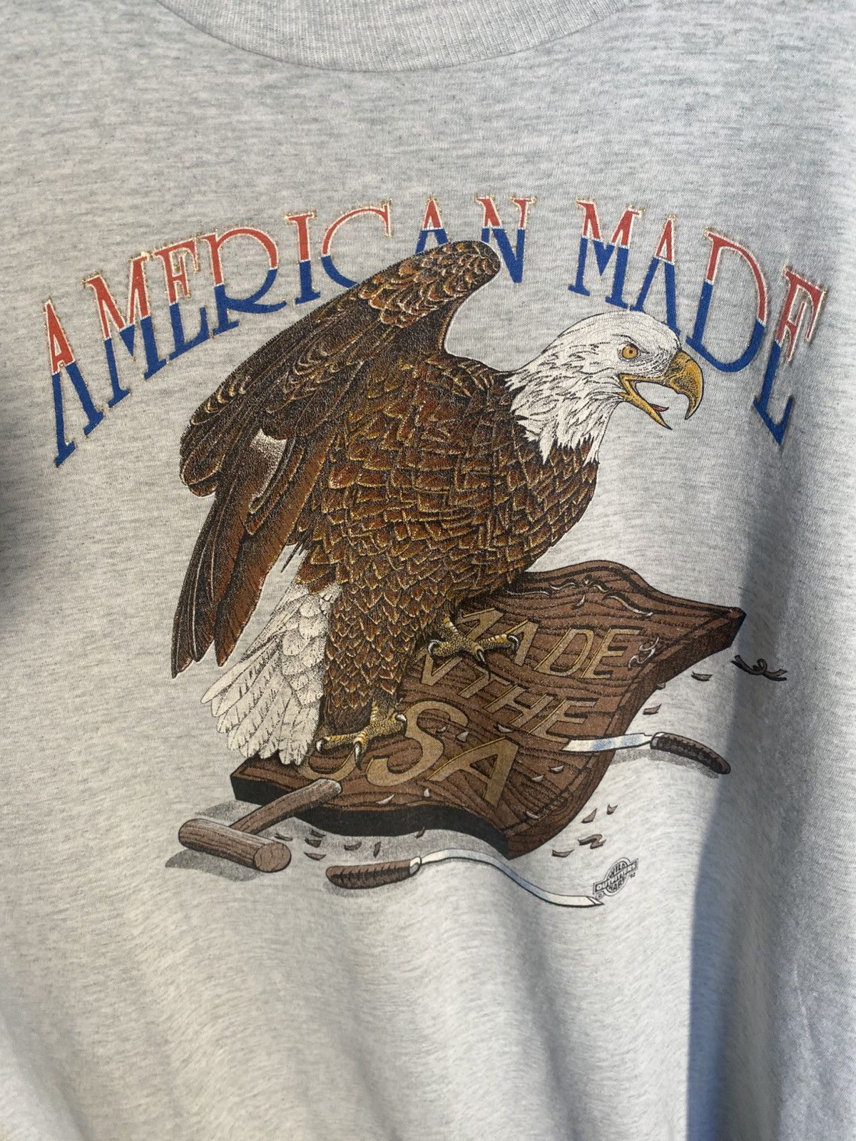 Vintage Vintage American Made Bald Eagle Single Stitch T Shirt 3XL Size US XXL / EU 58 / 5 - 2 Thumbnail