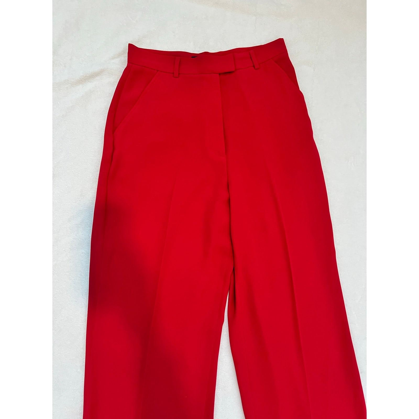 George George Ultra High Rise Straight Leg Red Dress Pants Size 10 Size 32" / US 10 / IT 46 - 11 Thumbnail