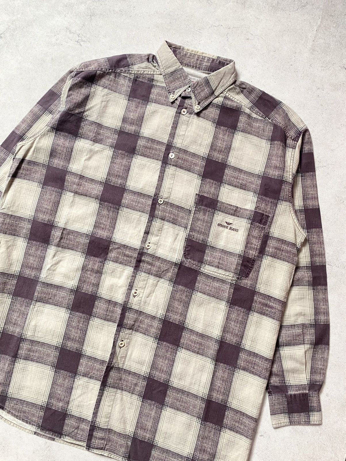 Armani Vintage Armani Jeans Veterano Button Shirt Size US M / EU 48-50 / 2 - 2 Thumbnail