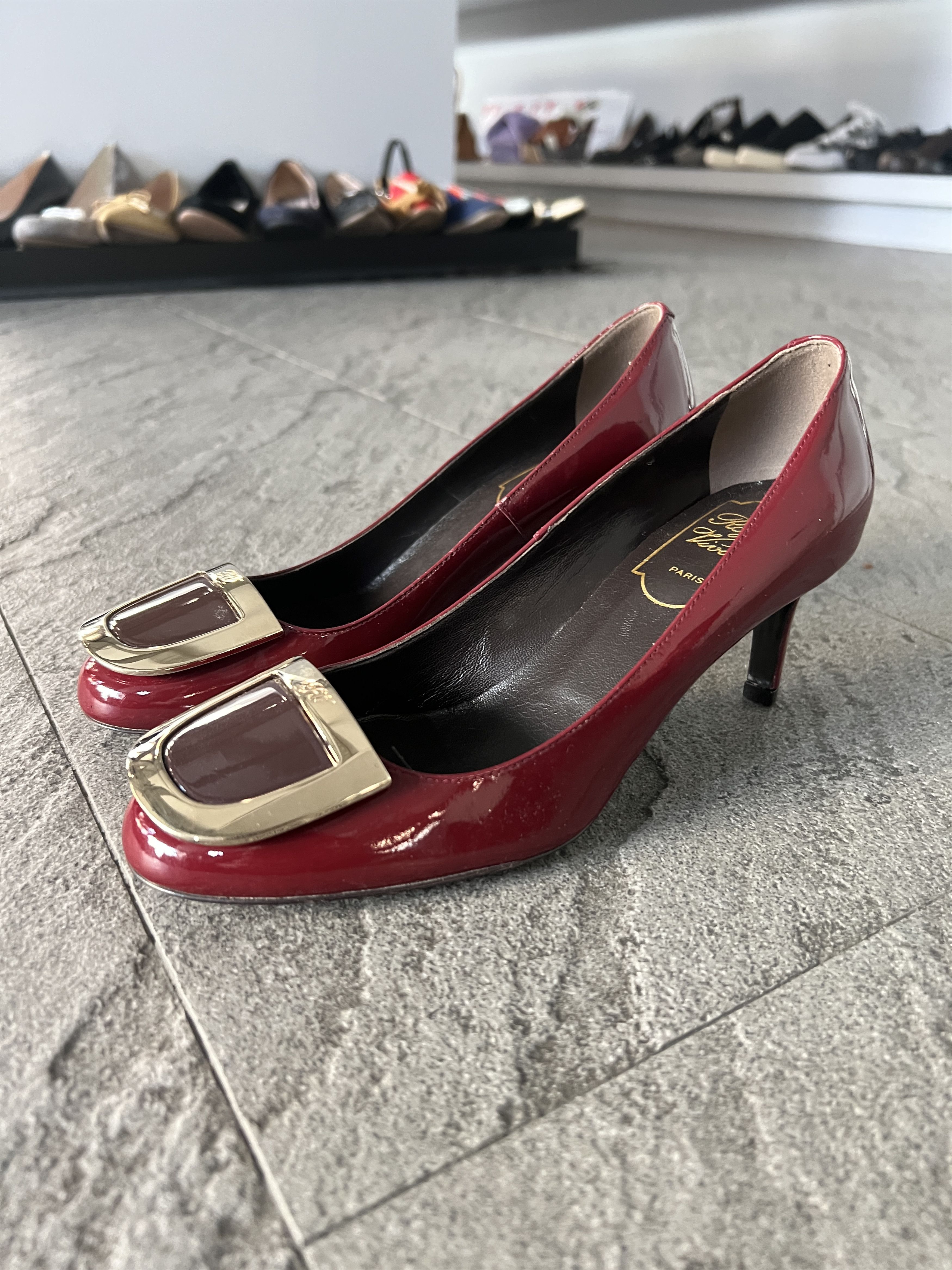 Roger Vivier Roger Vivier Red Patent Belle Vivier Heels 34.5 Size US 4.5 / IT 34.5 - 1 Thumbnail