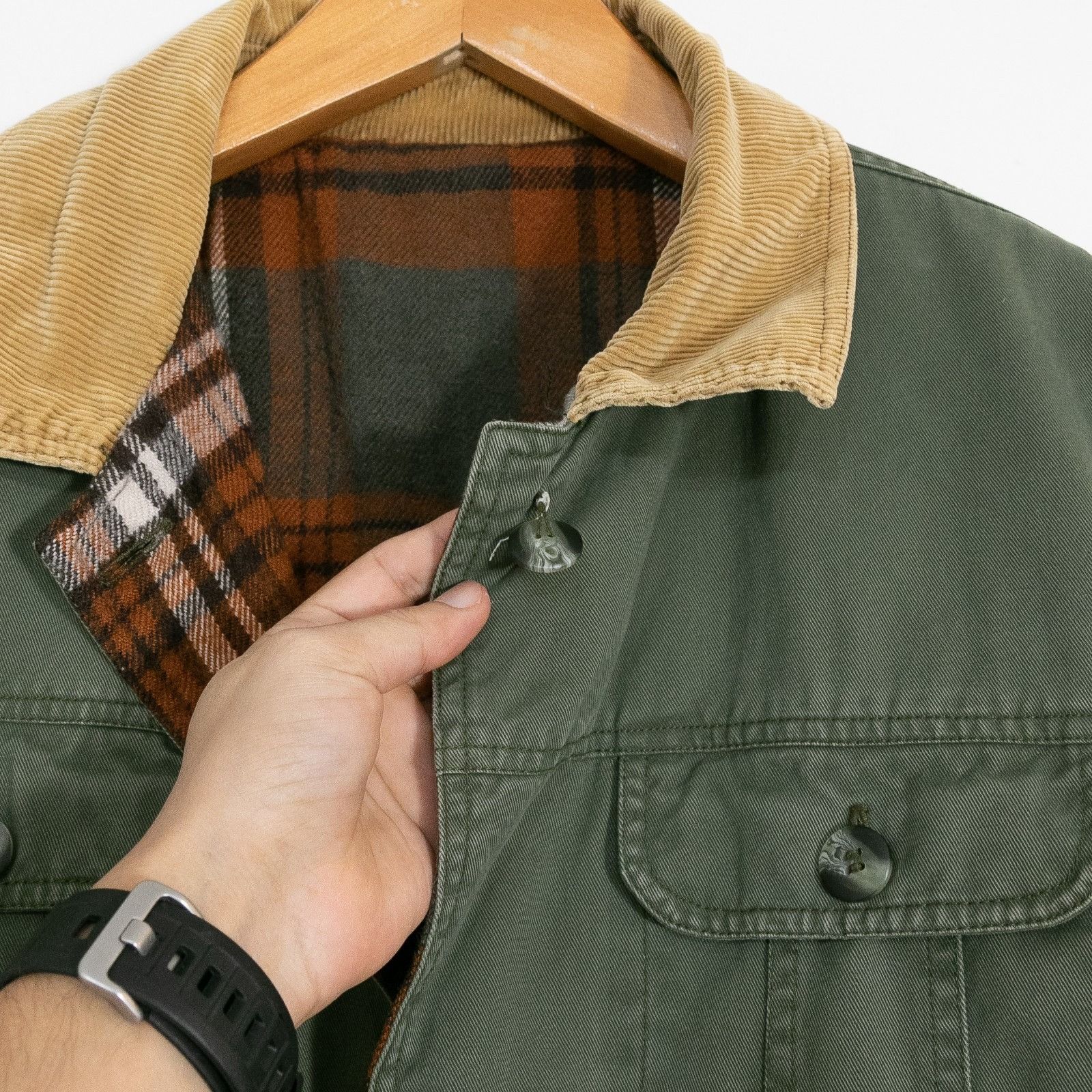 Vintage Vintage 90s Canvas Chore Coat Mens XL - Corduroy Distressed Size US XL / EU 56 / 4 - 5 Thumbnail