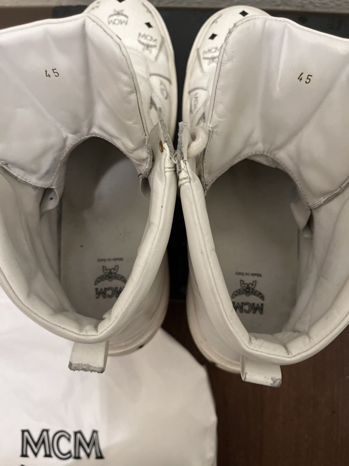 MCM MCM High Top Sneakers Big Logo Luxury Shoes With Box Men 45 Size US 11.5 / EU 44-45 - 9 Thumbnail