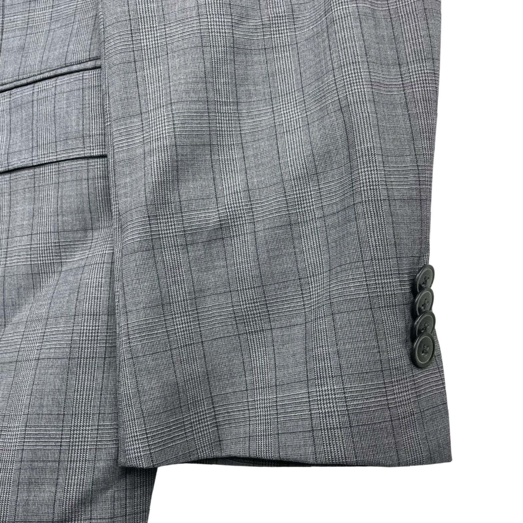 Joseph Abboud Joseph Abboud Blazer Jacket Men 42L Gray Plaid 100% Wool Slim Fit 2-Button Vent Notch Lining Camouflage Long Coat/Jacket Size 42R - 4 Thumbnail
